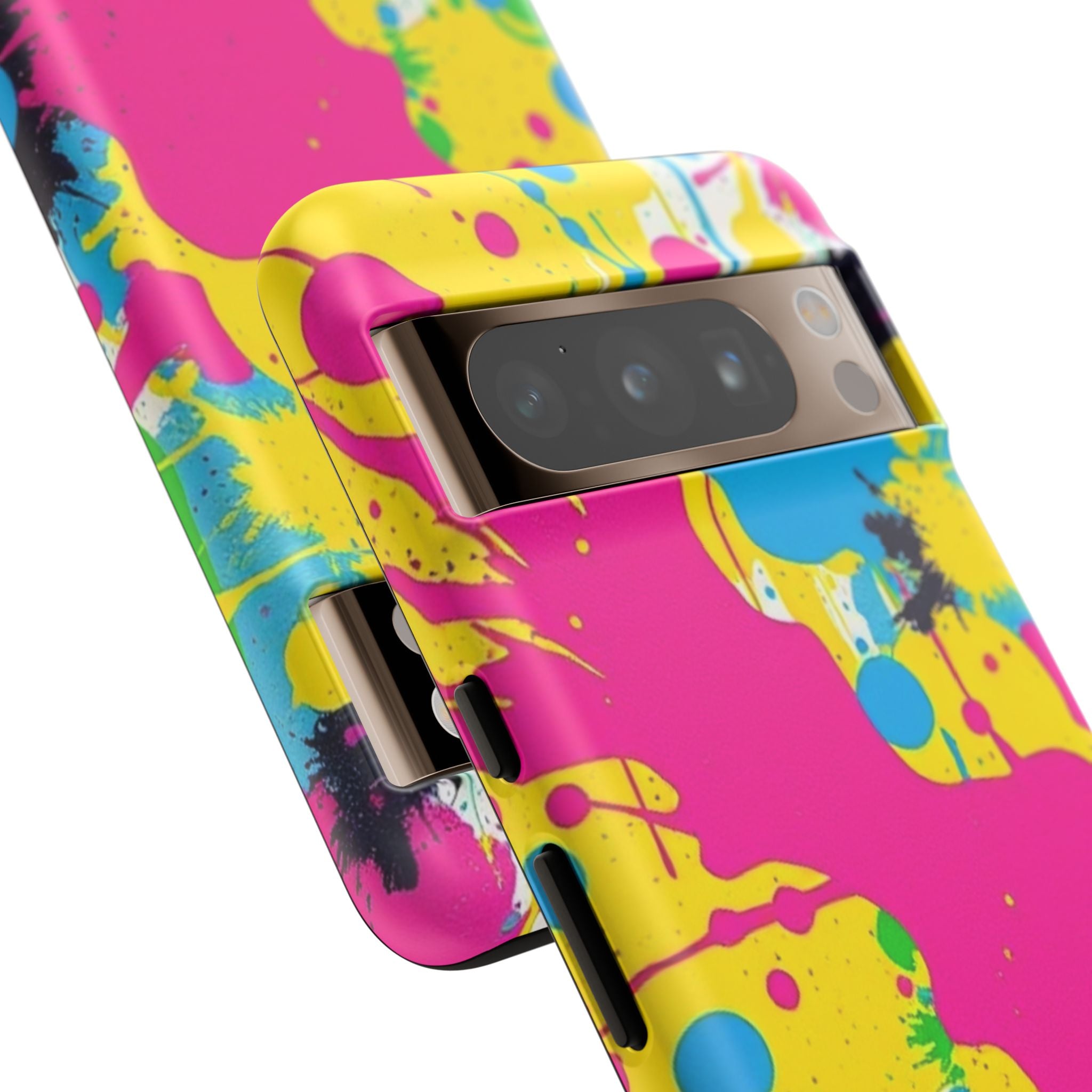 Android OR iPhone Compatible Cases - Crazy Retro Color Splash Design - Unique Tough Cases