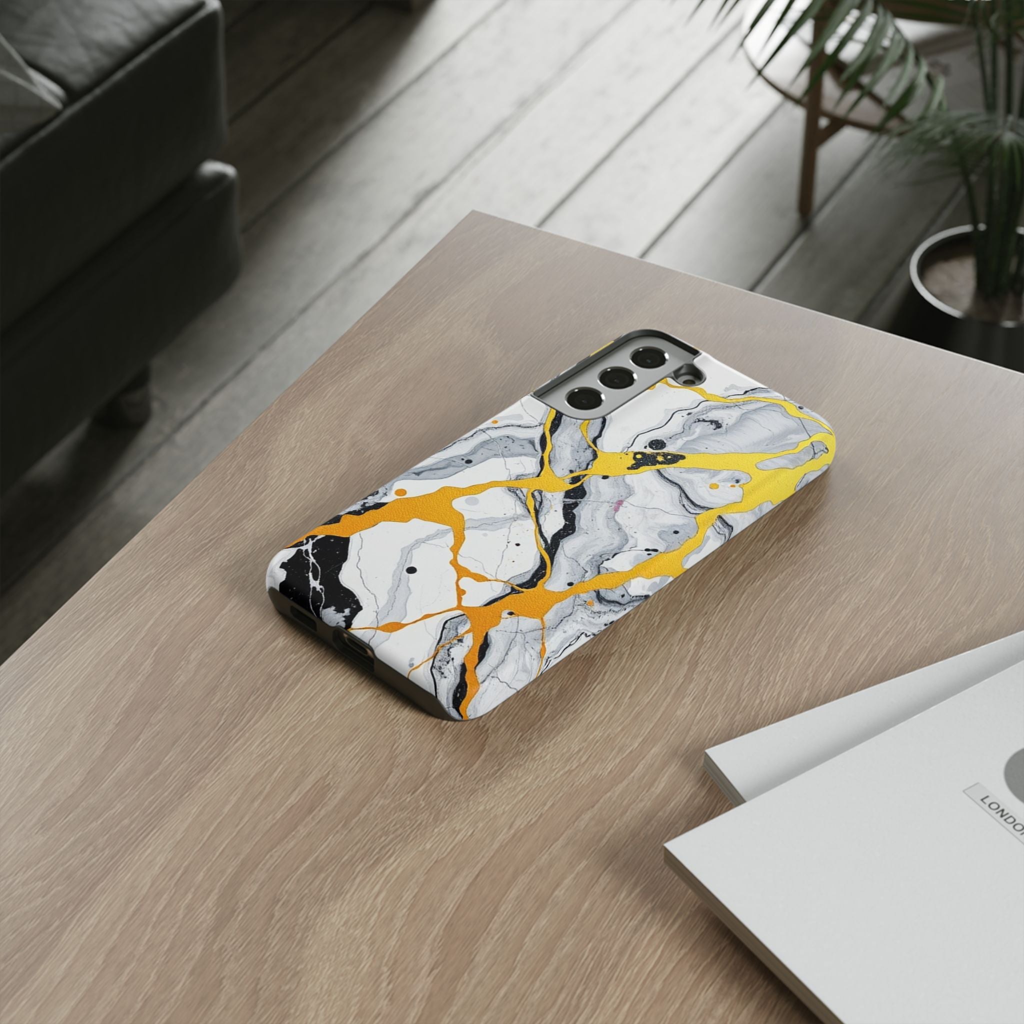 Beautiful Marble and Gold Design Tough Cases For Android & iPhone