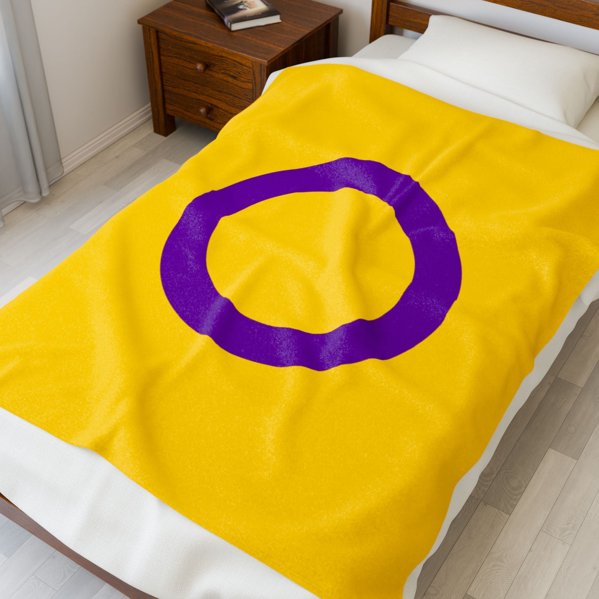 Intersex Pride Flag - Bright and Soft Velveteen Plush Blanket