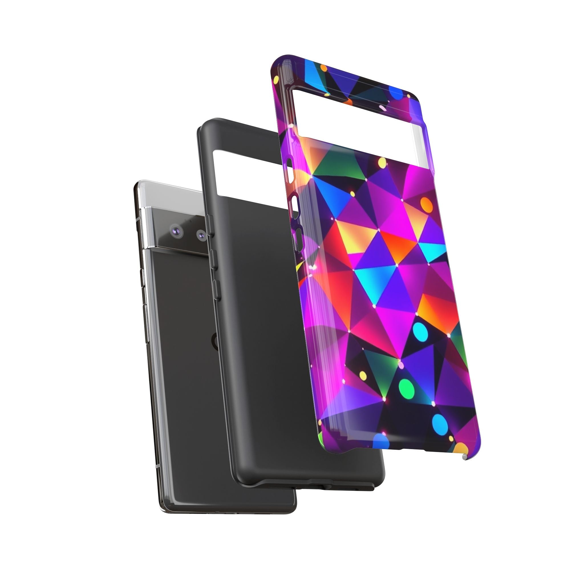 Android OR iPhone Compatible Cases - Colorful Angles Design - Unique Tough Cases