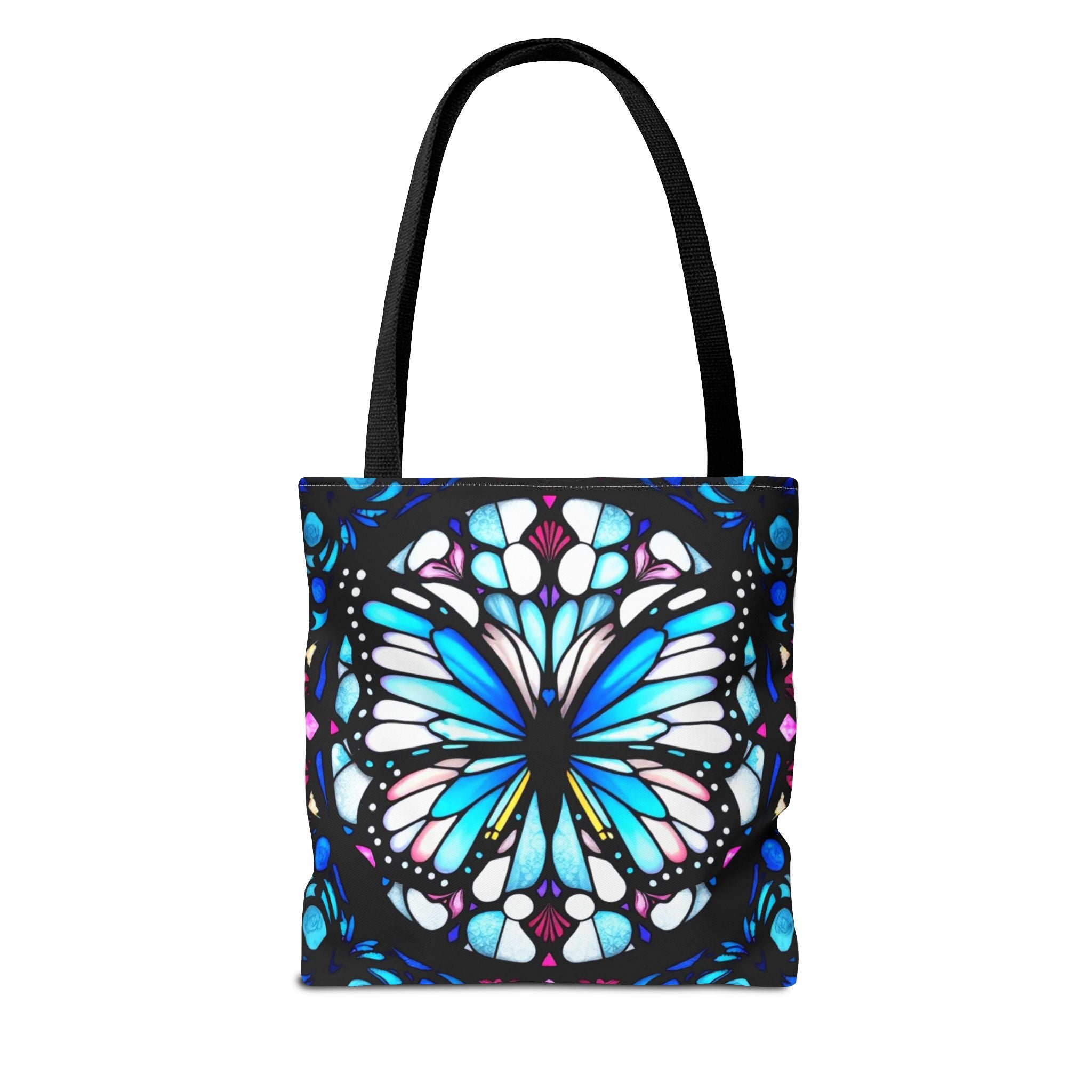 Colorful Butterfly Stained Glass Design Tote Bag