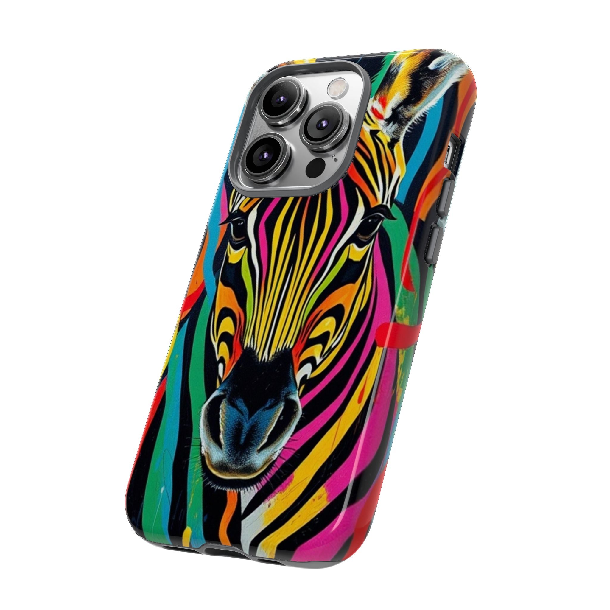 Android OR iPhone Compatible Cases - Rainbow Zebra Design - Unique Tough Cases
