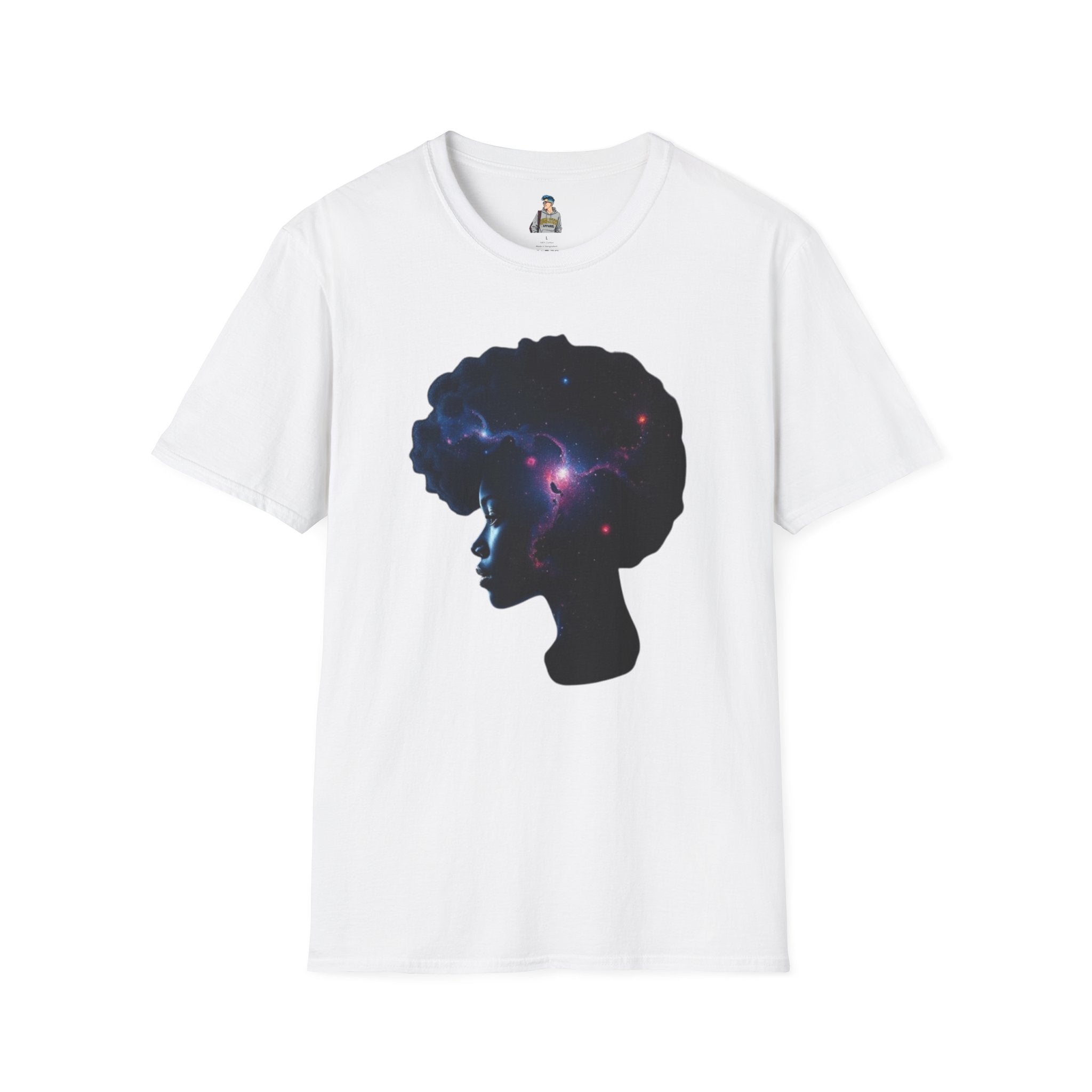 Black Universe Female Silhouette Unisex Softstyle T-Shirt - Celebrate Black Culture