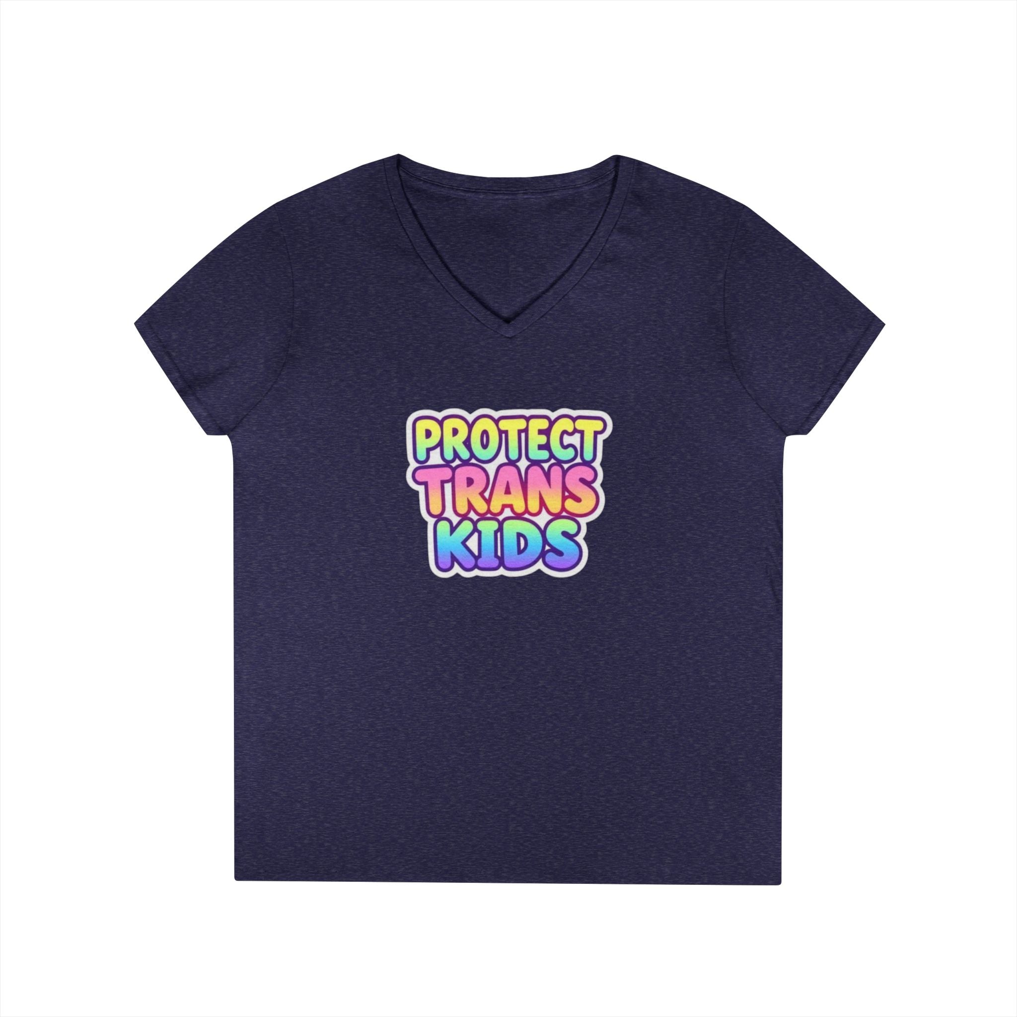 Protect Trans Kids V-Neck T-Shirt | Supportive Apparel for Advocacy
