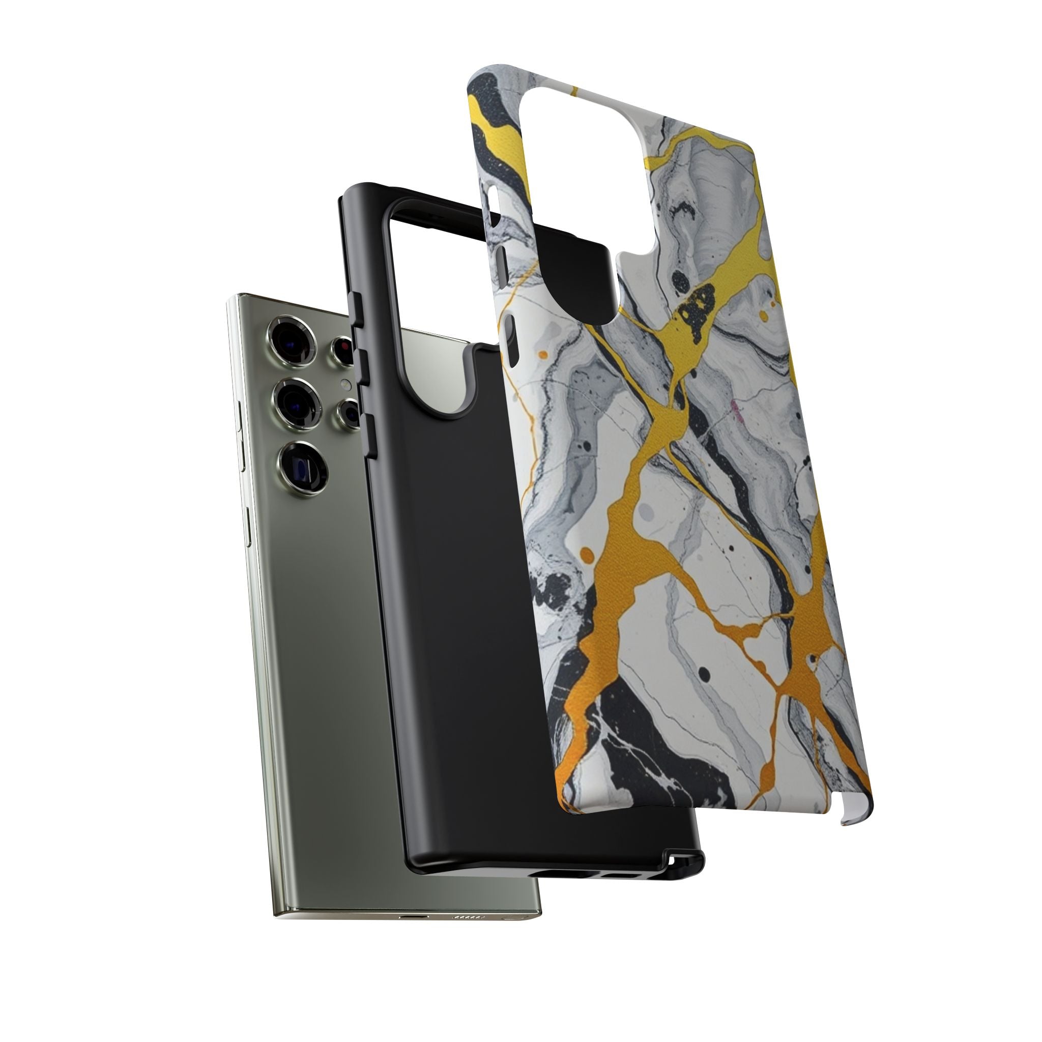 Beautiful Marble and Gold Design Tough Cases For Android & iPhone