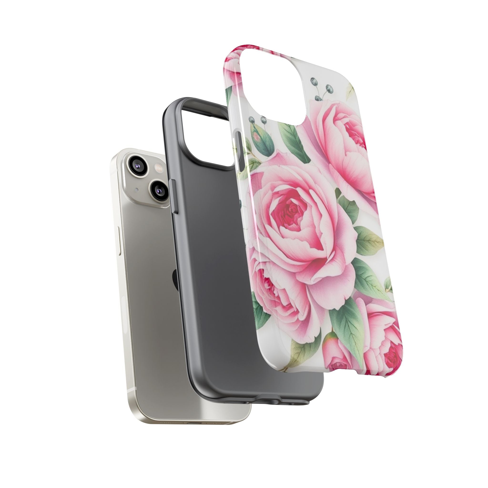 Android OR iPhone Compatible Cases - Pink Flower Design - Unique Tough Cases