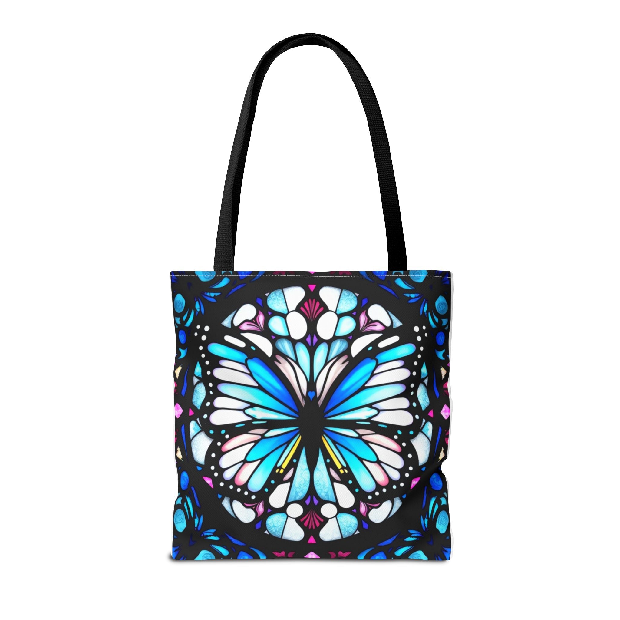 Colorful Butterfly Stained Glass Design Tote Bag