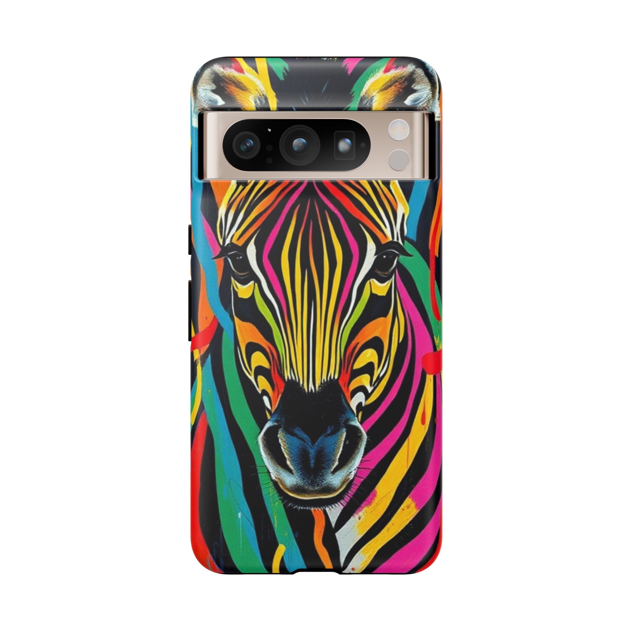 Android OR iPhone Compatible Cases - Rainbow Zebra Design - Unique Tough Cases