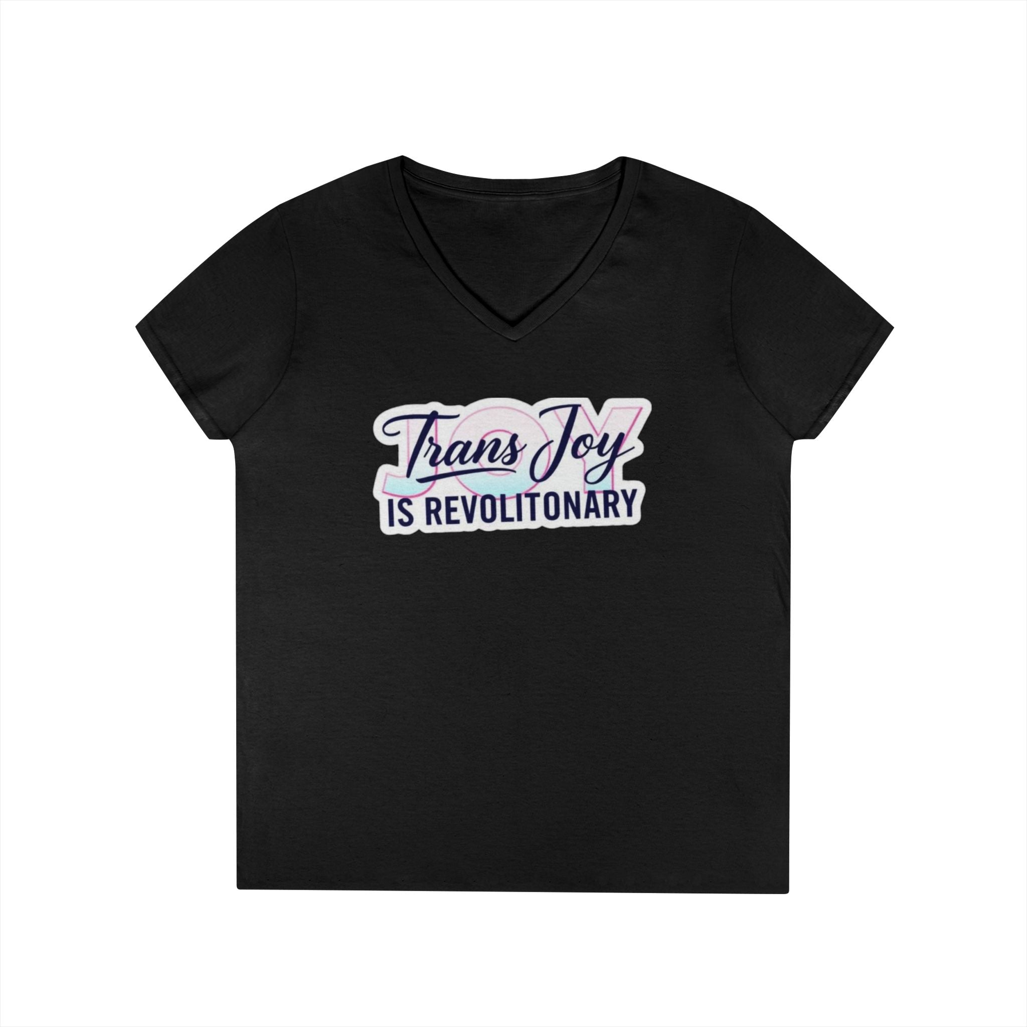 Trans Joy Ladies' V-Neck T-Shirt - Celebrate the LGBTQ+ Community