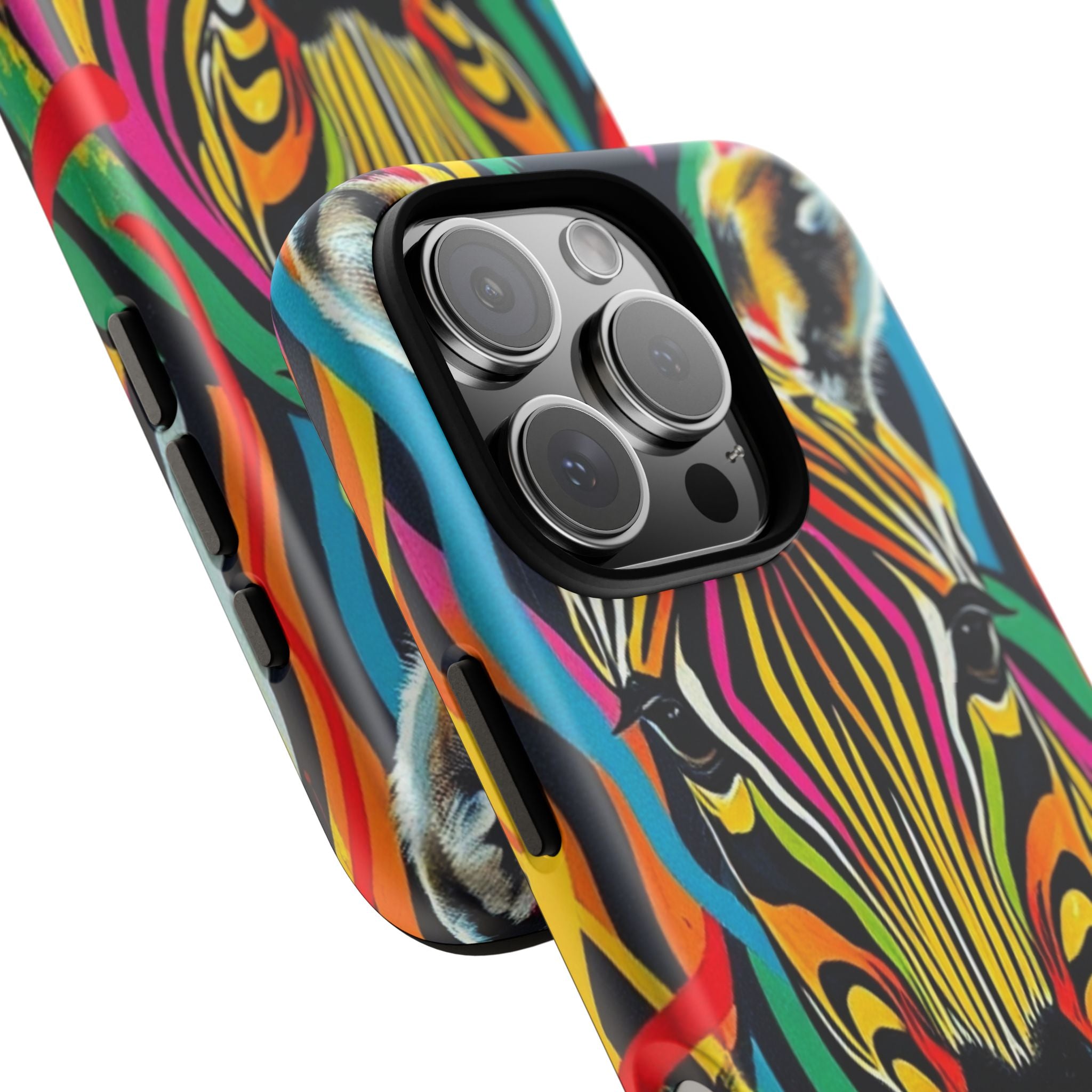 Android OR iPhone Compatible Cases - Rainbow Zebra Design - Unique Tough Cases