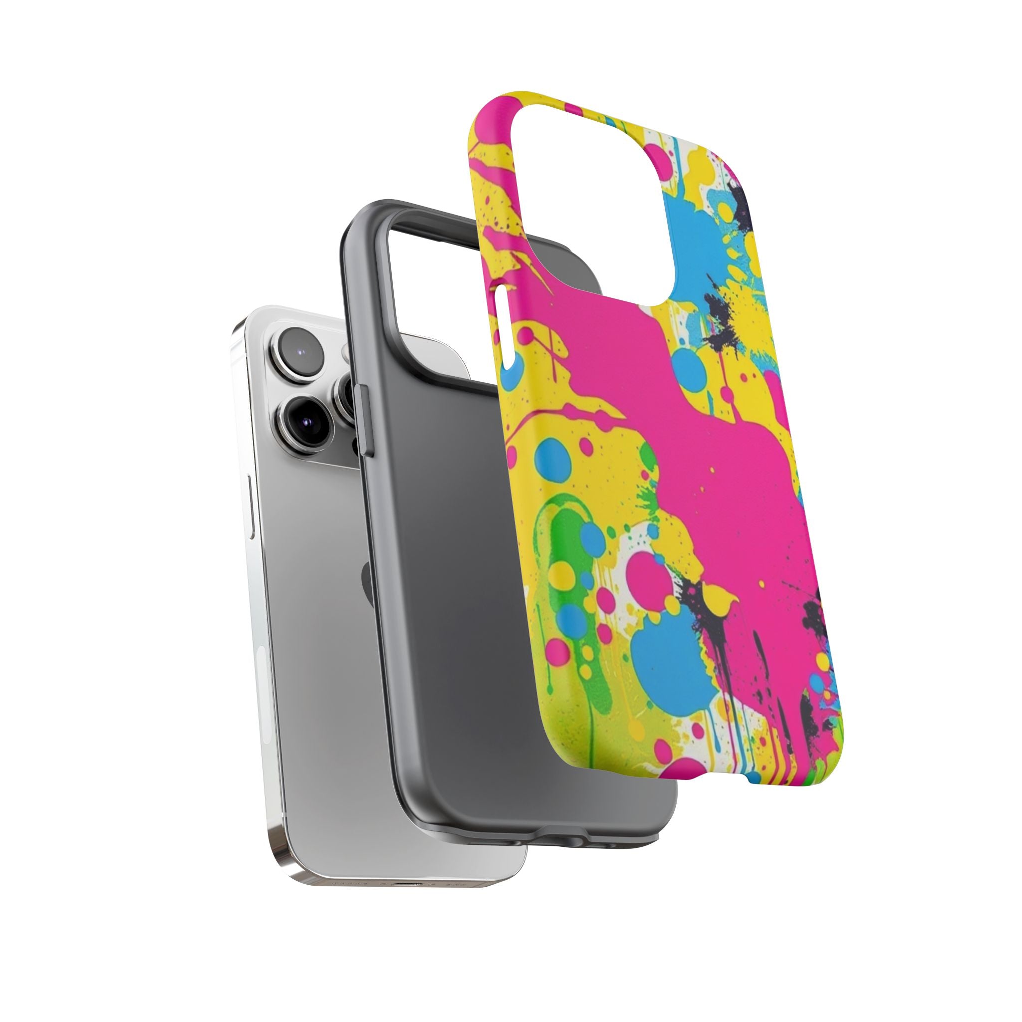 Android OR iPhone Compatible Cases - Crazy Retro Color Splash Design - Unique Tough Cases