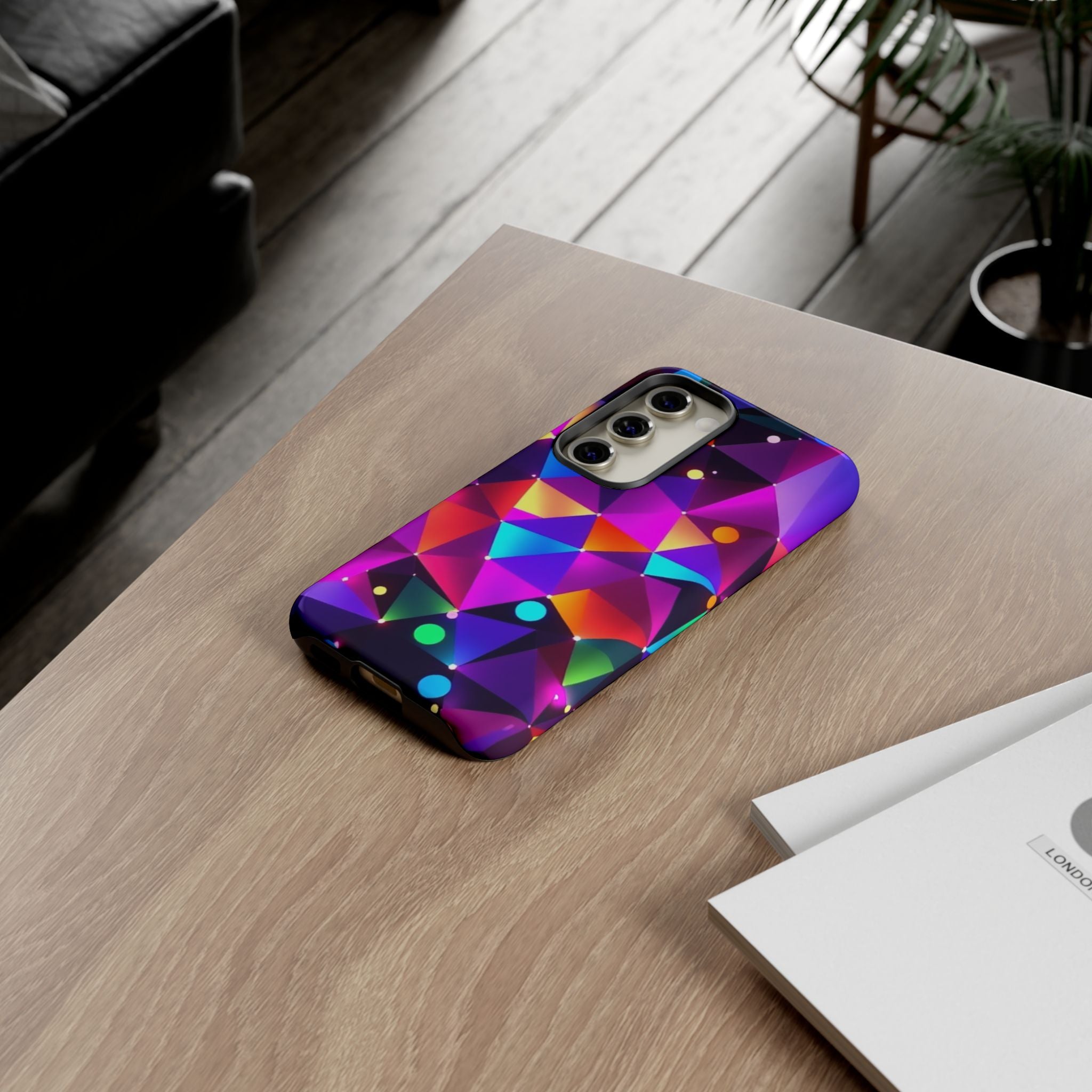 Android OR iPhone Compatible Cases - Colorful Angles Design - Unique Tough Cases