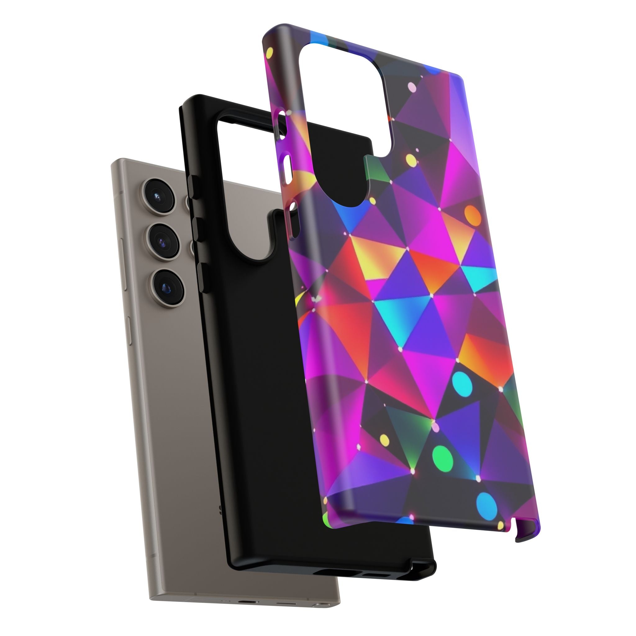 Android OR iPhone Compatible Cases - Colorful Angles Design - Unique Tough Cases