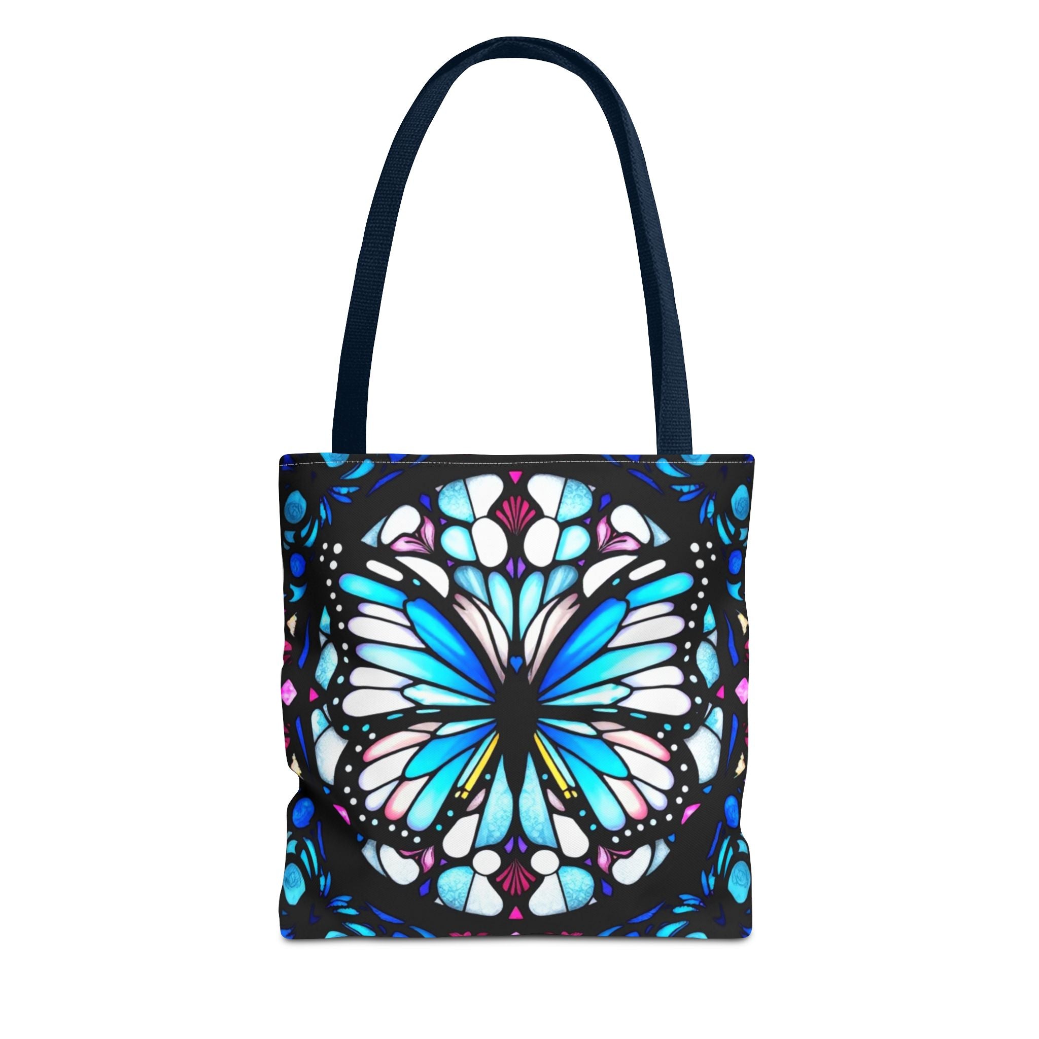 Colorful Butterfly Stained Glass Design Tote Bag