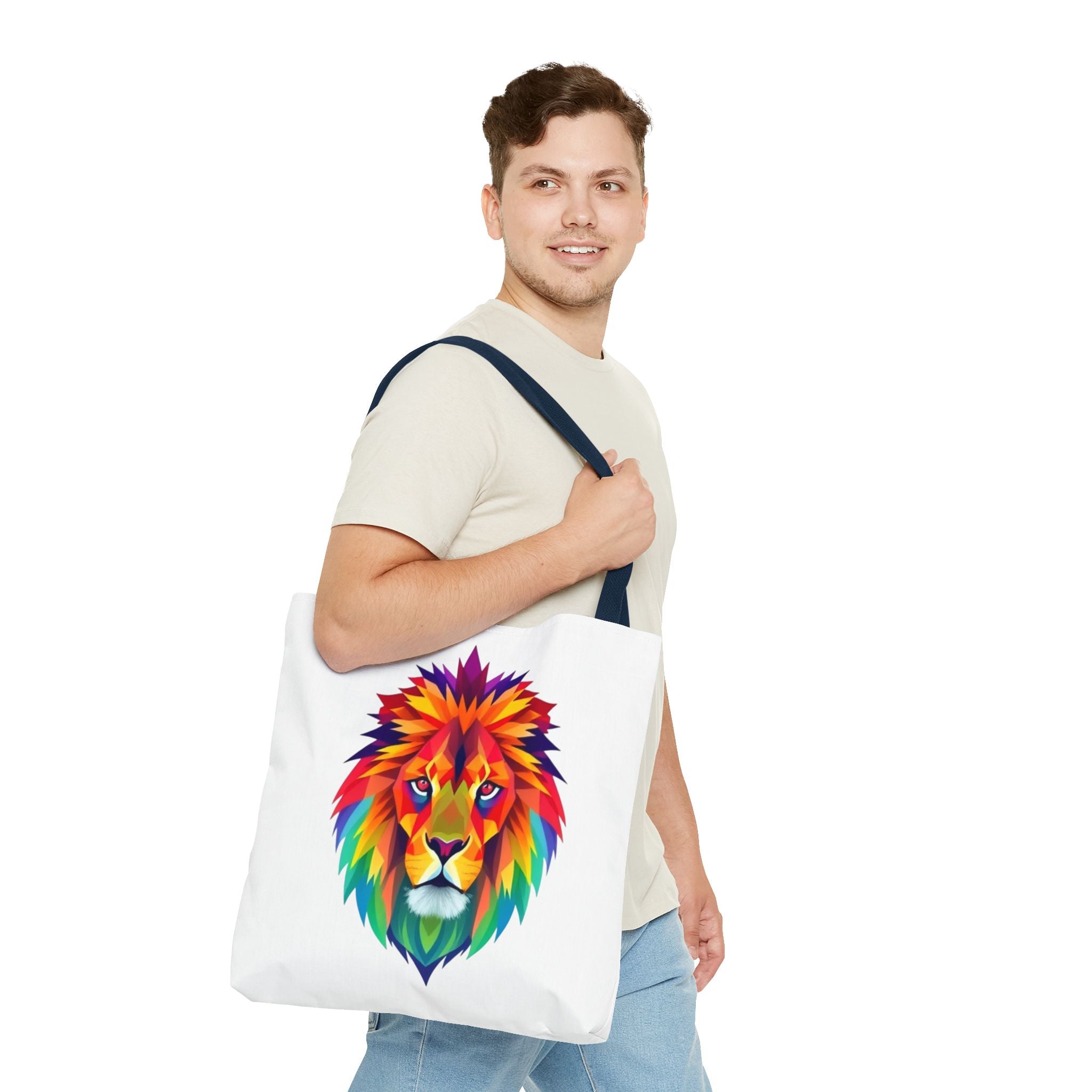 Colorful Fractal Lion Design - Tote Bag
