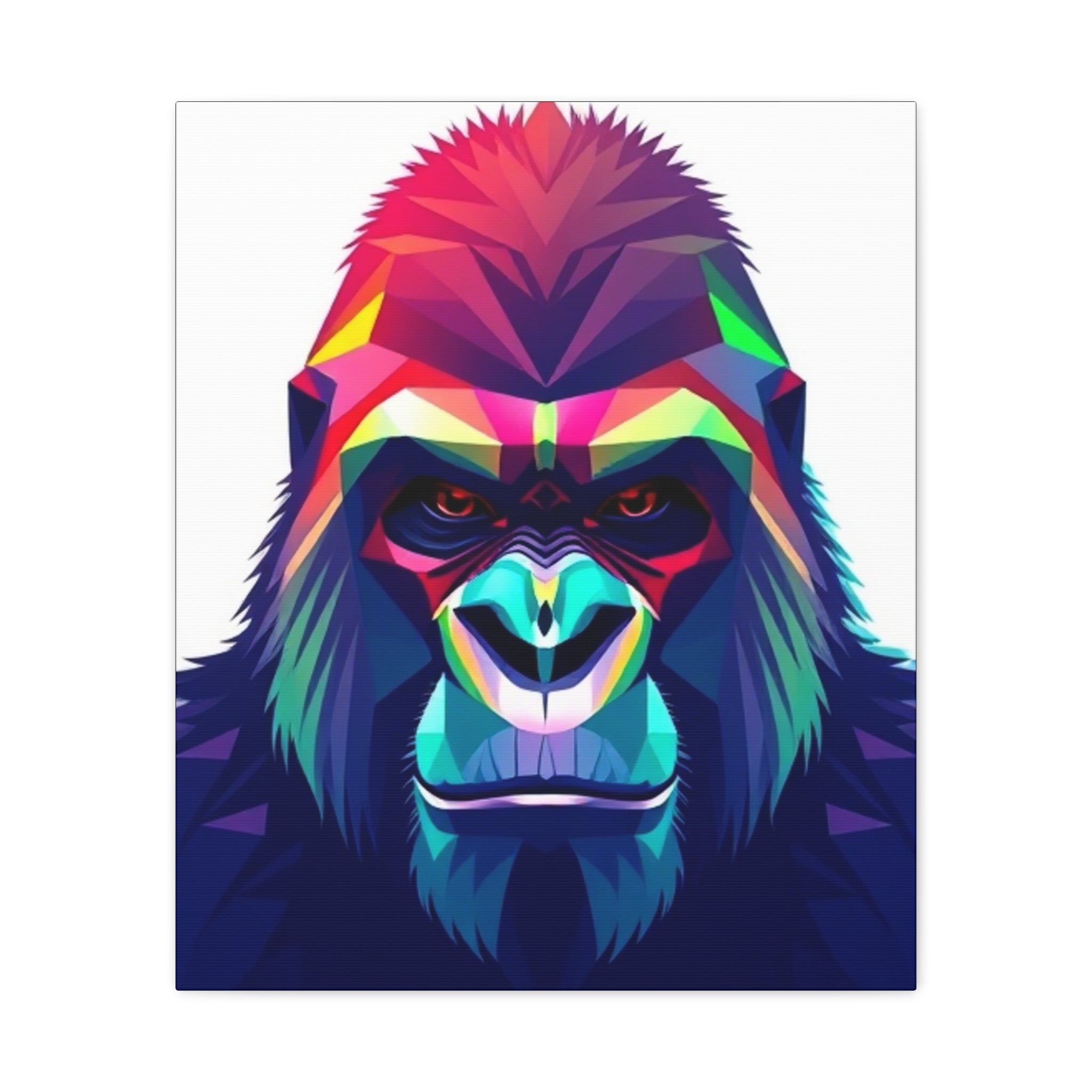 Colorful Gorilla Wall Art Canvas - Stretched Decorative Print