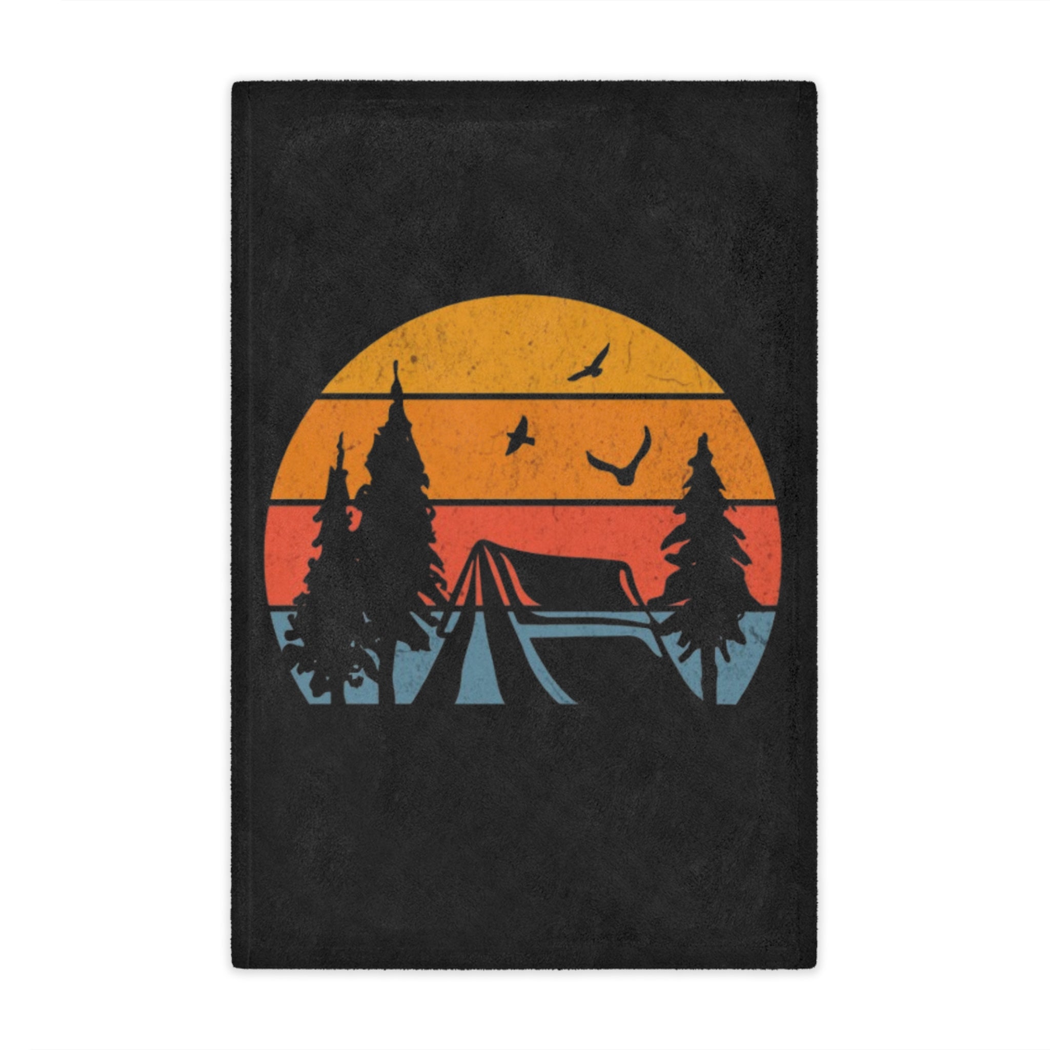 Campsite at Sunset Microfiber Blanket - EqualiTees.Me