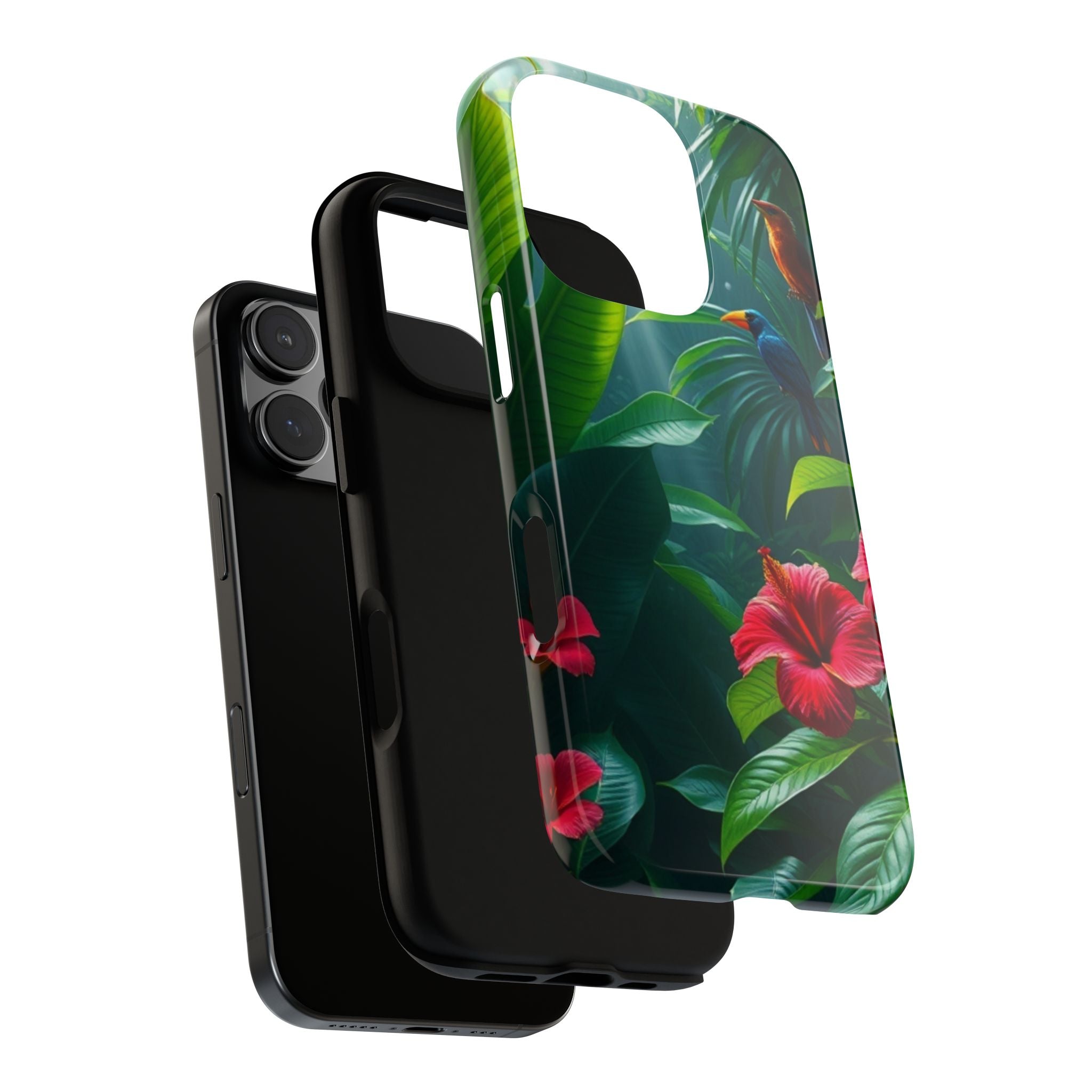 Android OR iPhone Compatible Cases - Tropical Flower & Bird Design - Unique Tough Cases