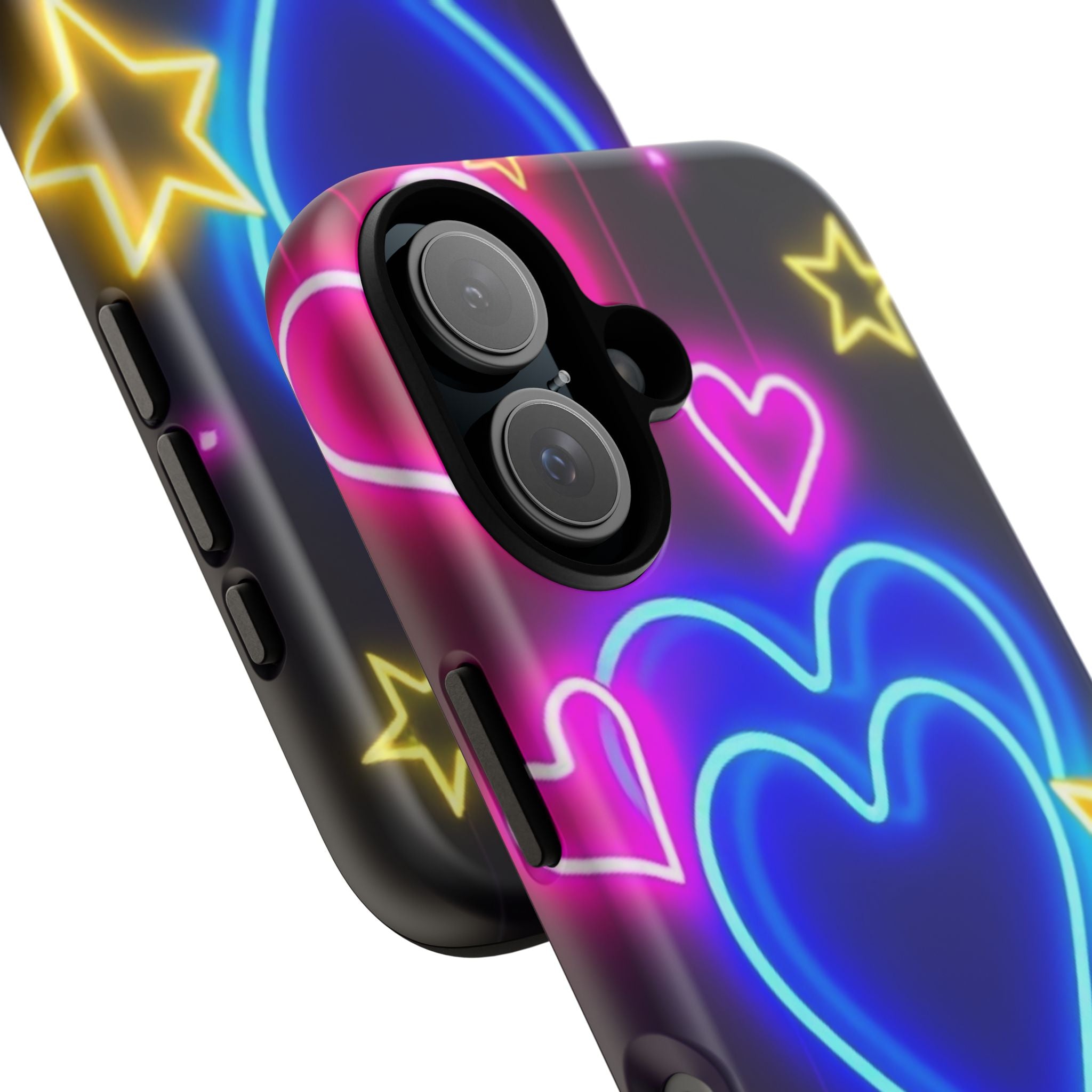 Android OR iPhone Compatible Cases - Neon Love Design - Unique Tough Cases