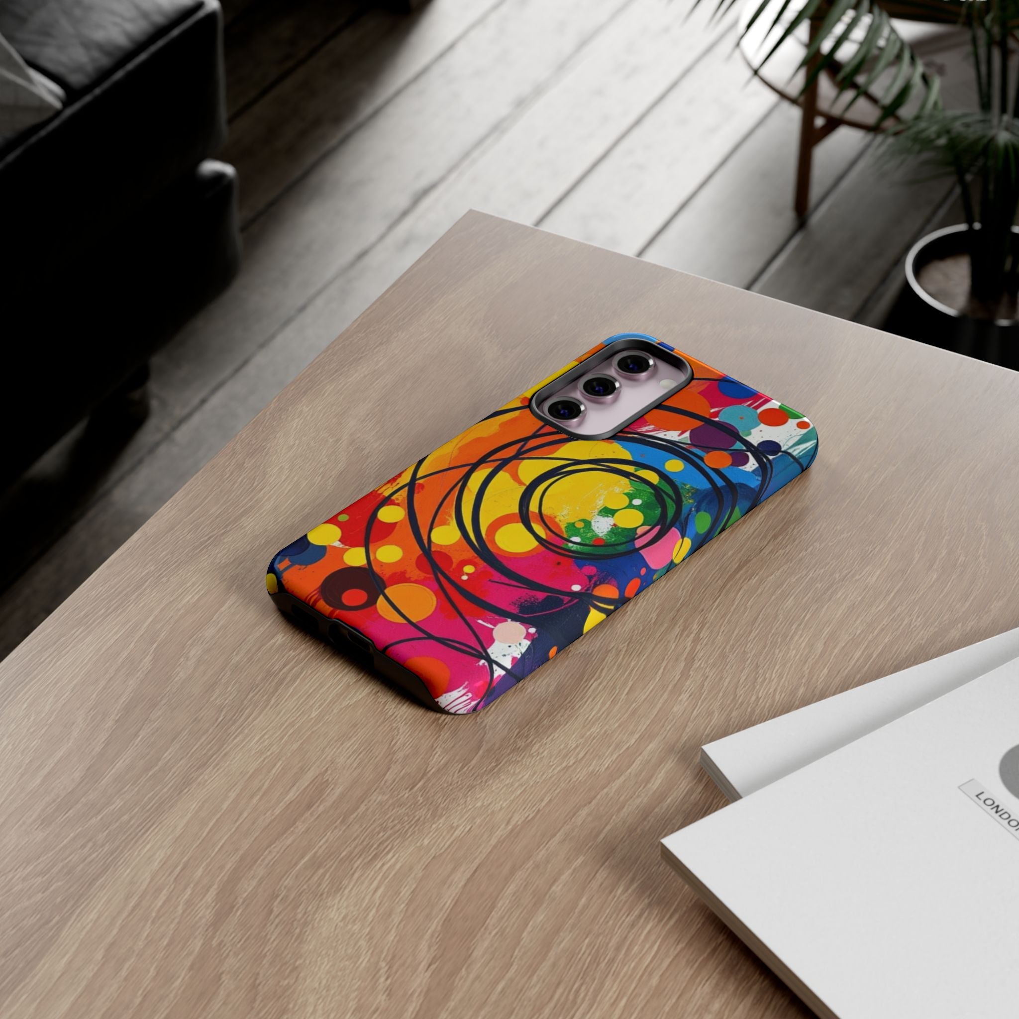 Colorful Abstract Rainbow Swirl Art Tough Case For Android & iPhone
