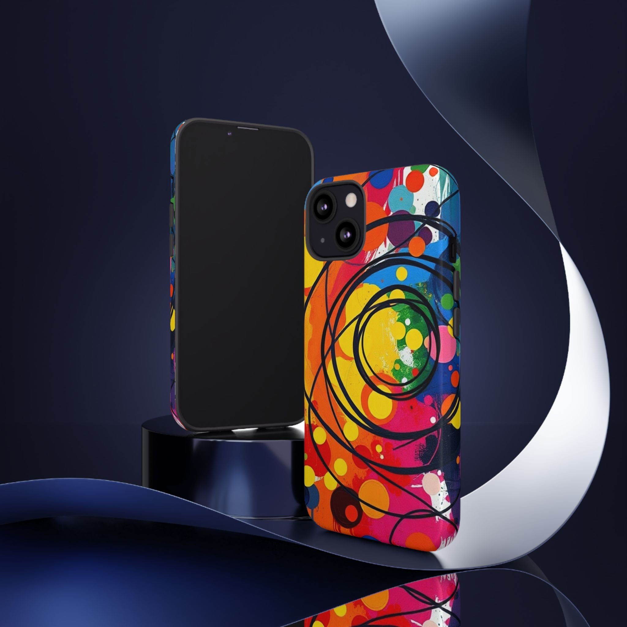 Colorful Abstract Rainbow Swirl Art Tough Case For Android & iPhone
