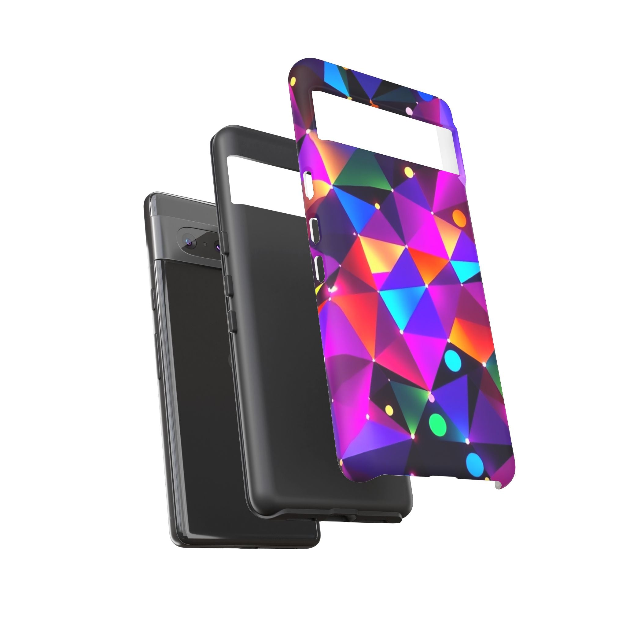 Android OR iPhone Compatible Cases - Colorful Angles Design - Unique Tough Cases