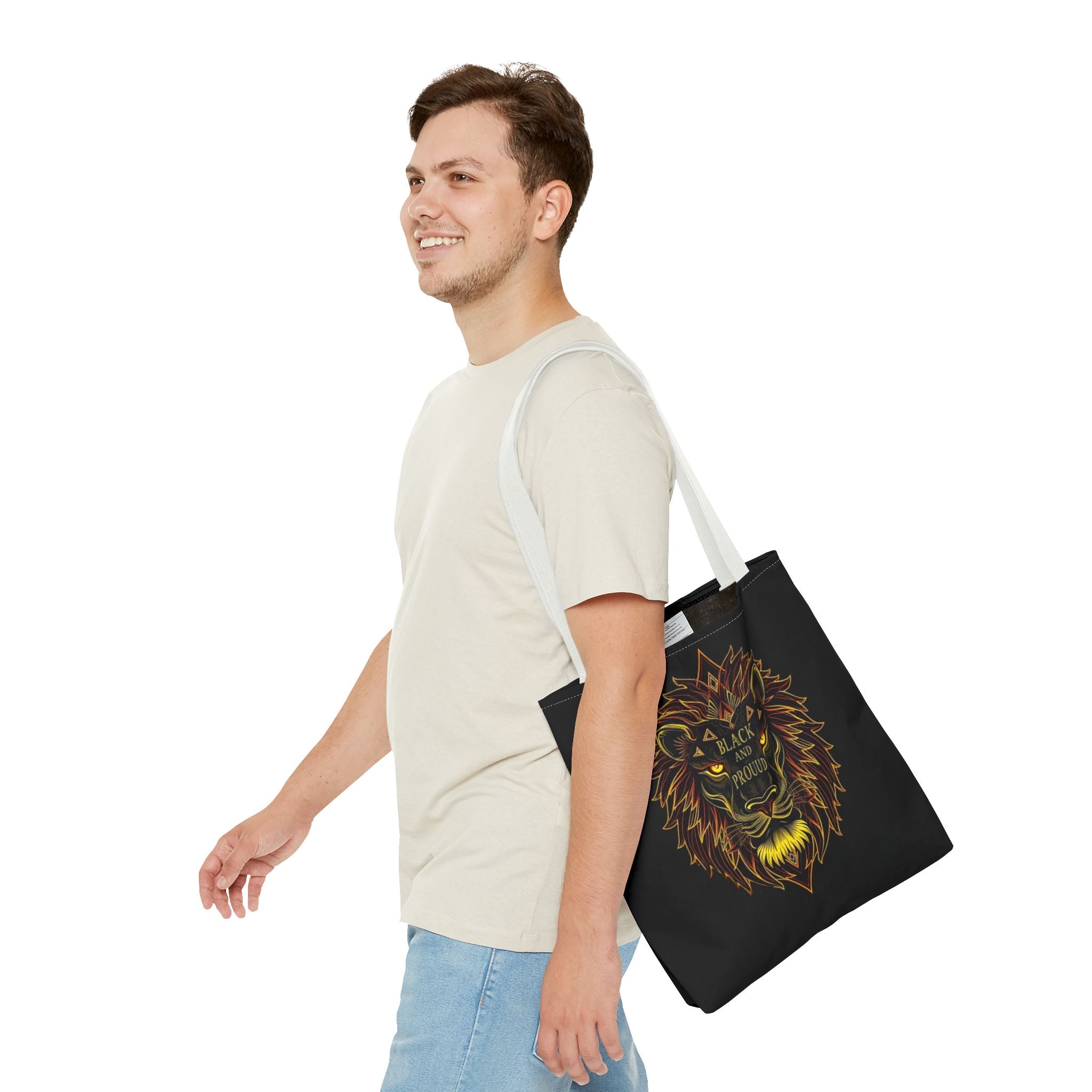 Black and Proud Lion Tote Bag