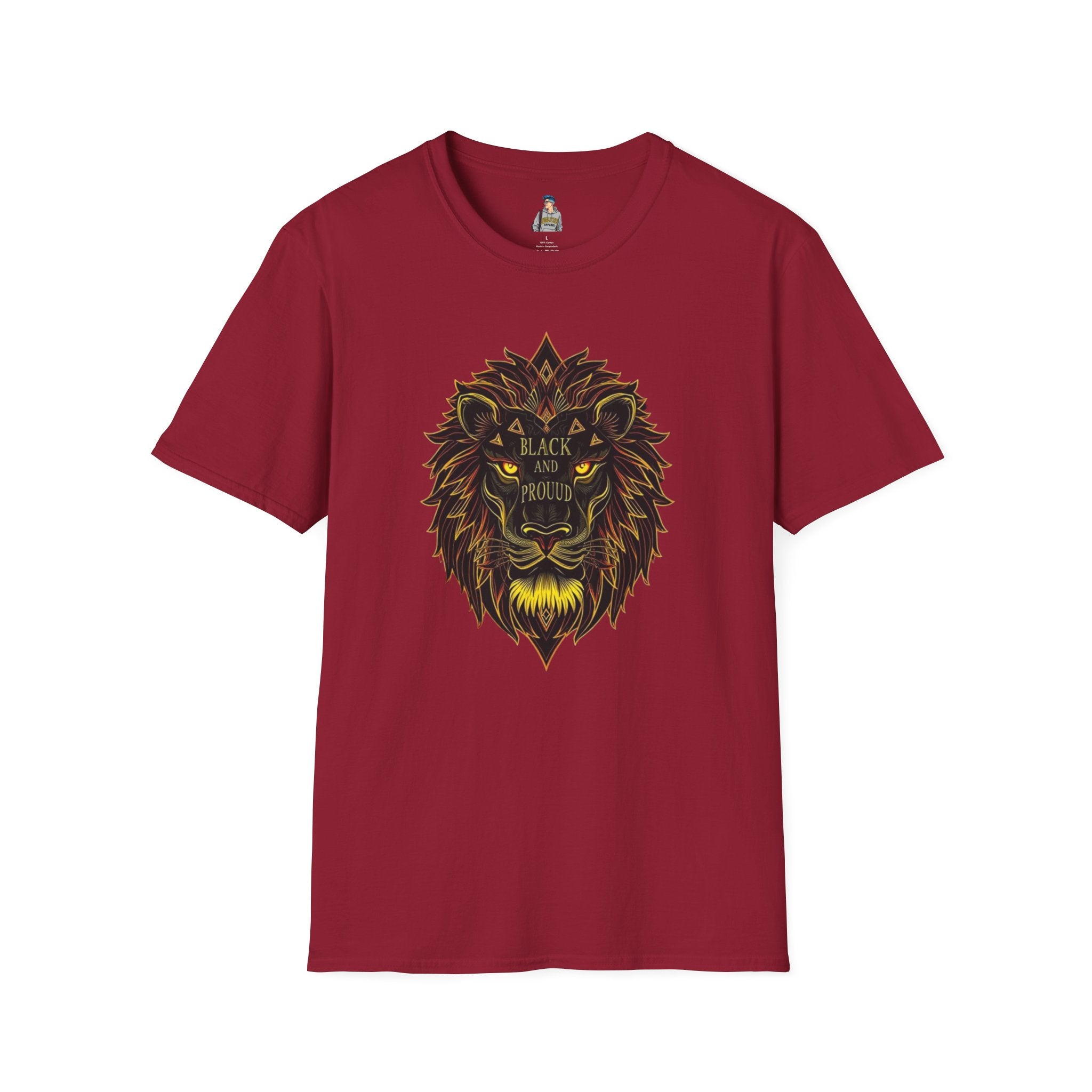 Black & Proud Lion Softstyle T-Shirt - Unisex Graphic Tee