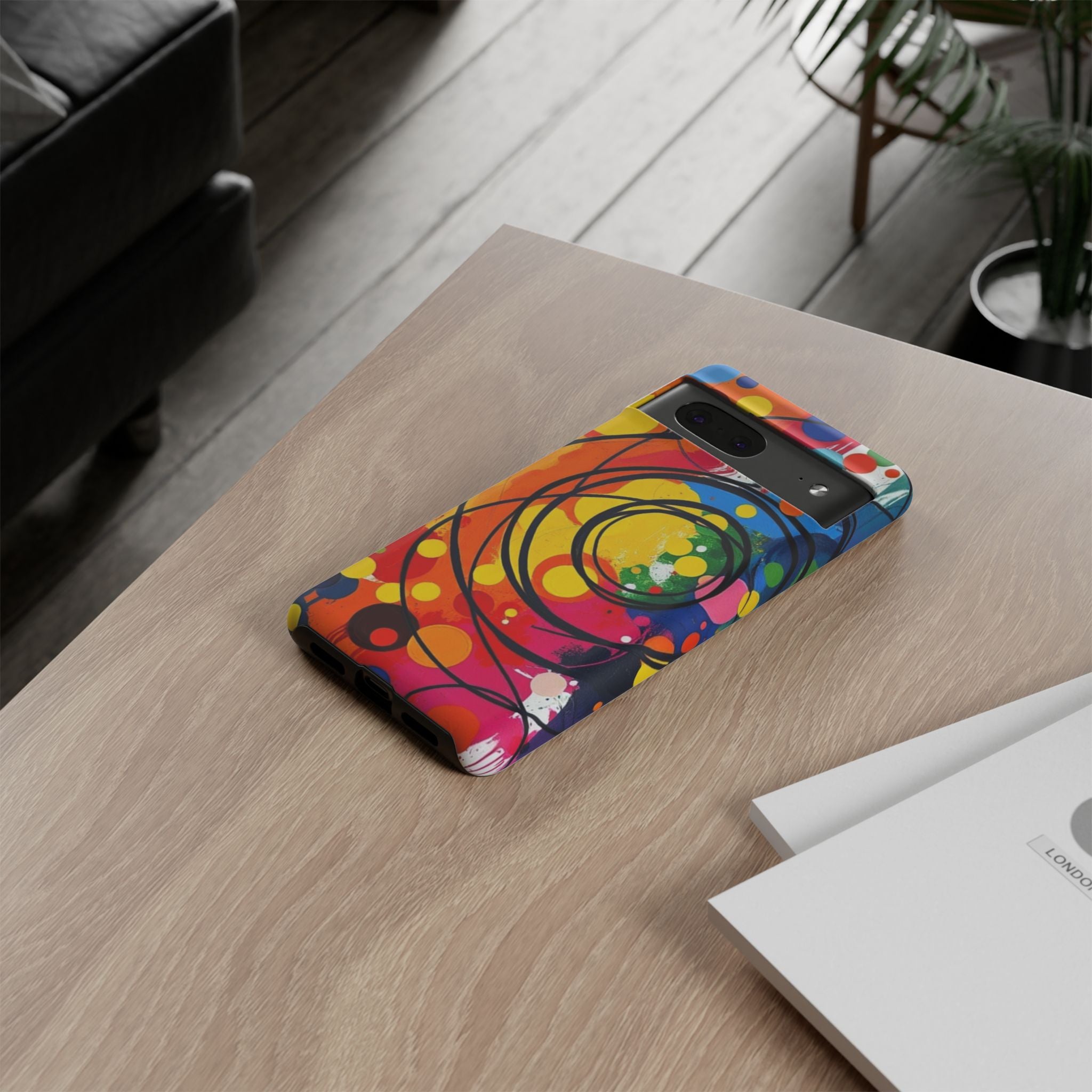 Colorful Abstract Rainbow Swirl Art Tough Case For Android & iPhone