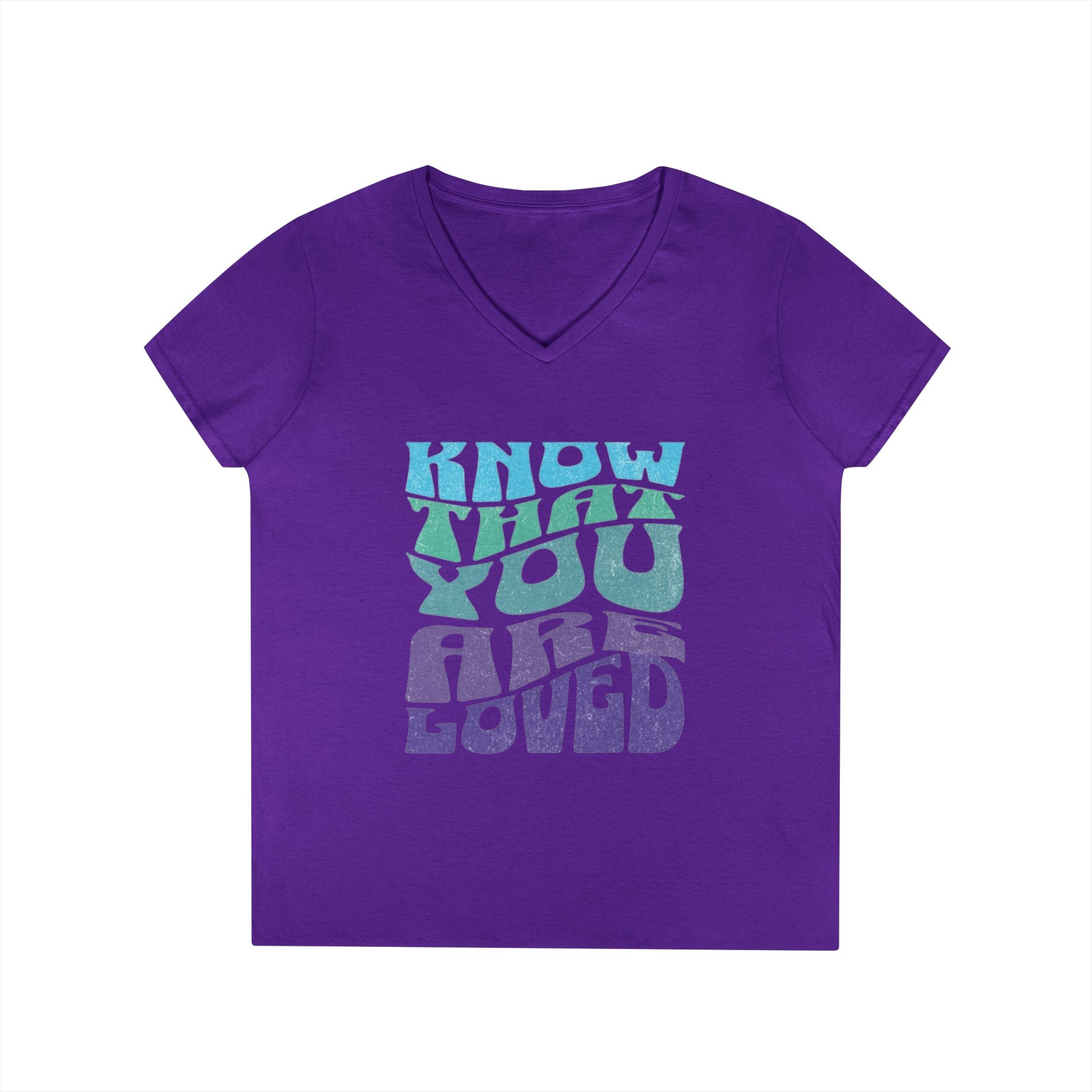 V-Neck T-Shirt - Know That You Are Loved Vintage Design