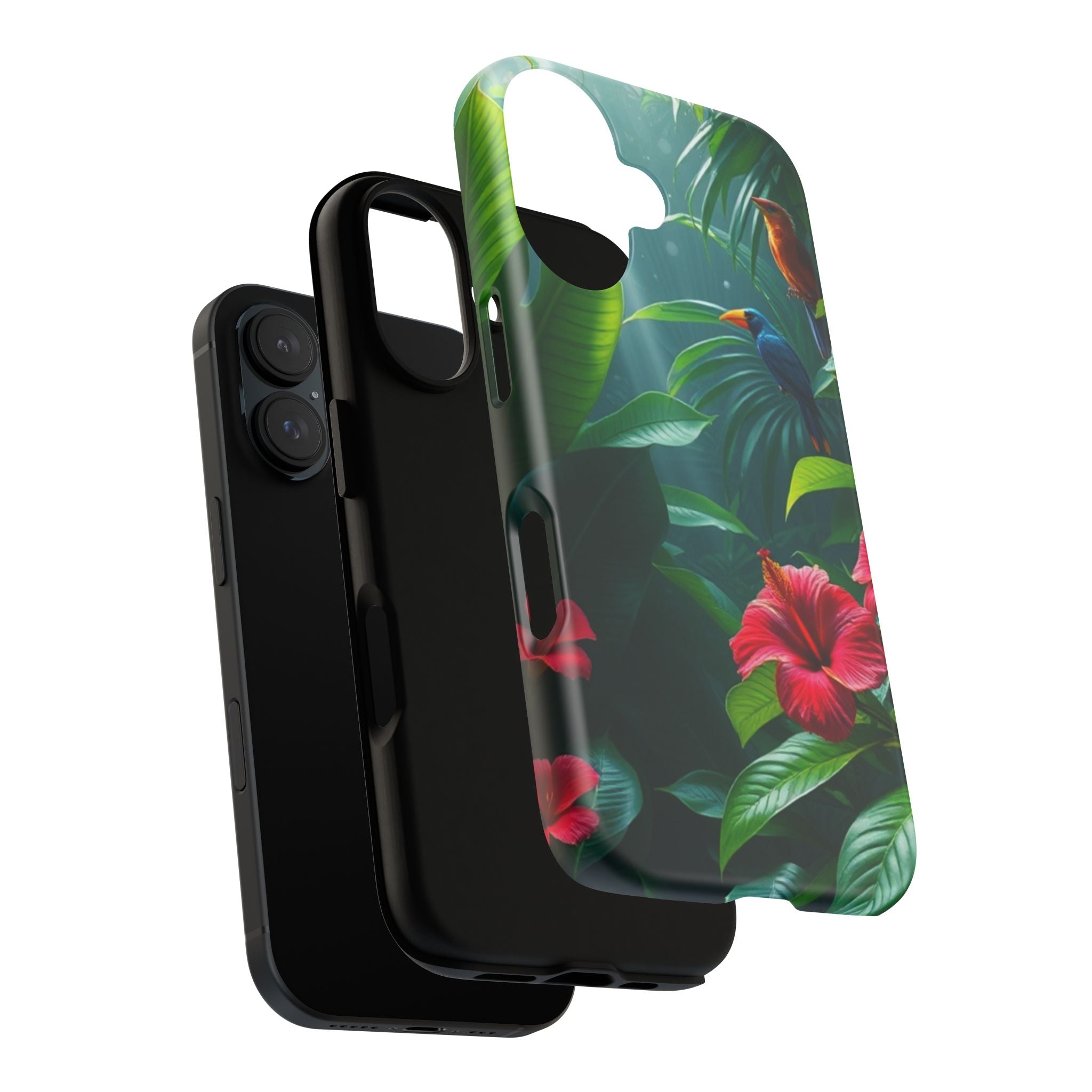 Android OR iPhone Compatible Cases - Tropical Flower & Bird Design - Unique Tough Cases