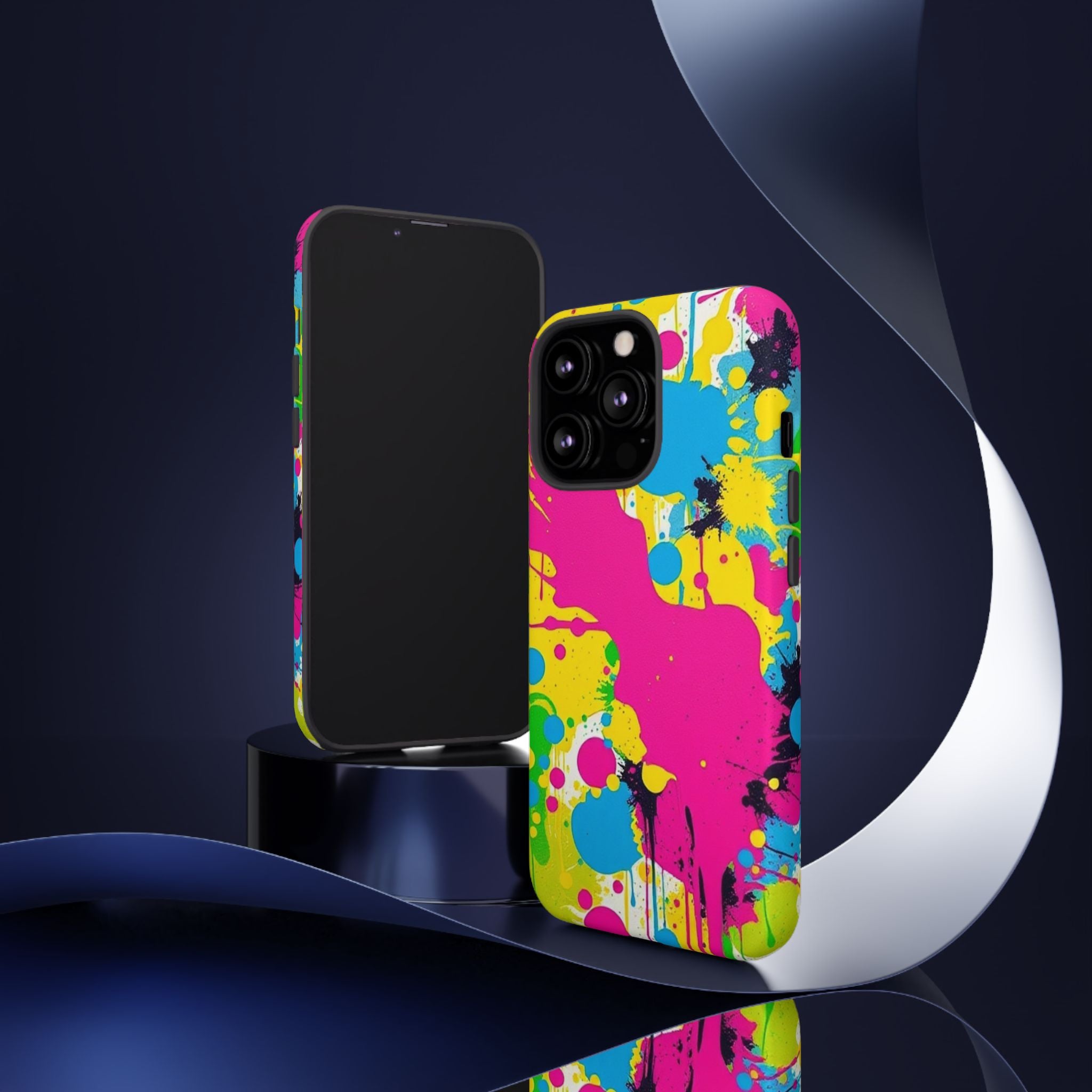 Android OR iPhone Compatible Cases - Crazy Retro Color Splash Design - Unique Tough Cases