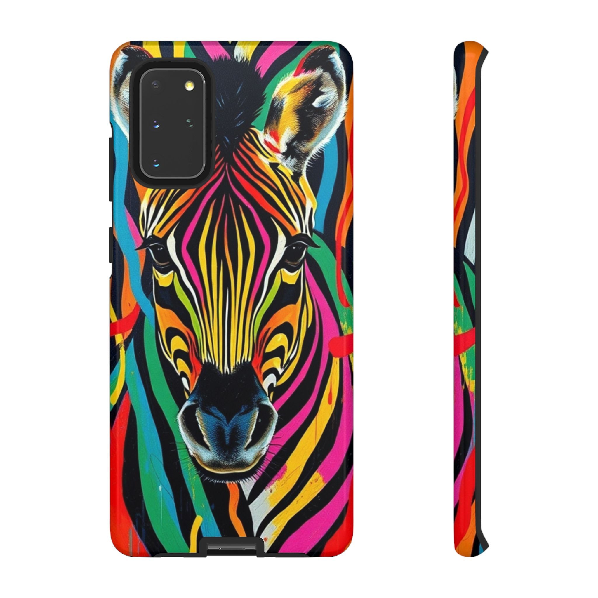 Android OR iPhone Compatible Cases - Rainbow Zebra Design - Unique Tough Cases