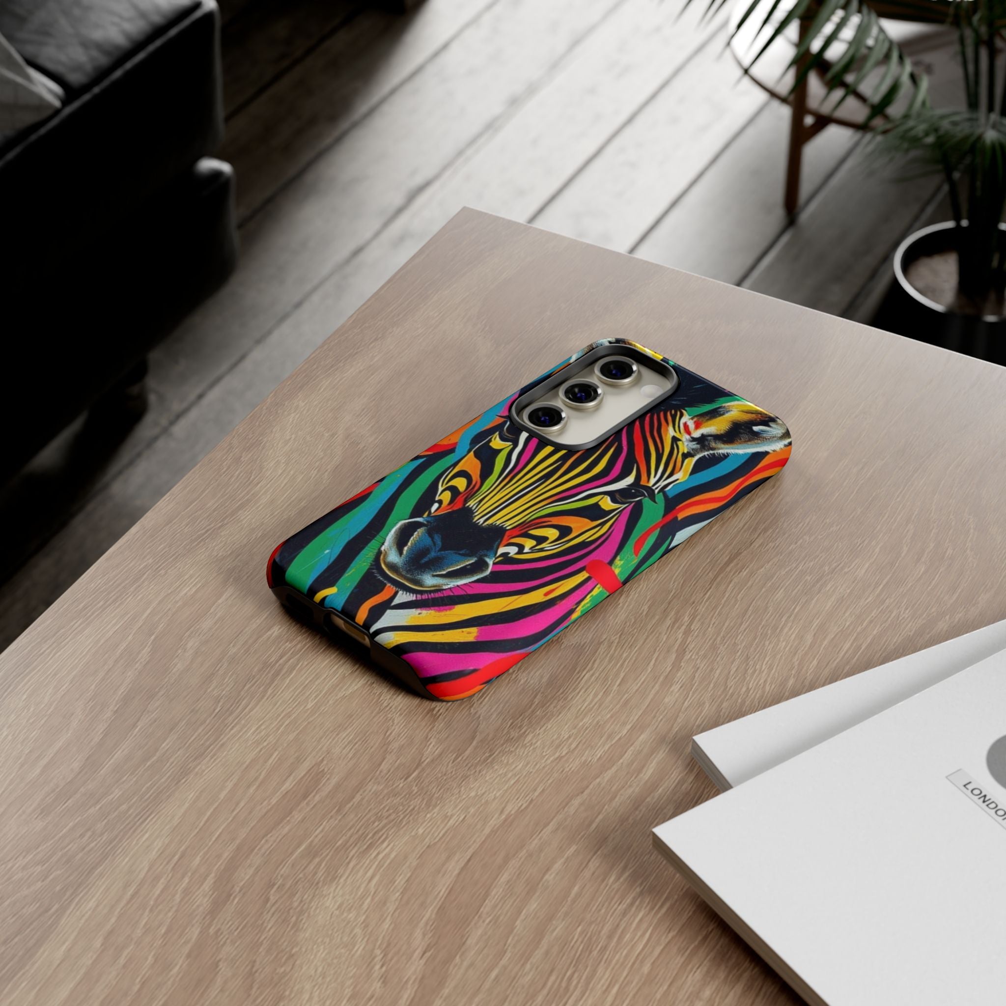 Android OR iPhone Compatible Cases - Rainbow Zebra Design - Unique Tough Cases