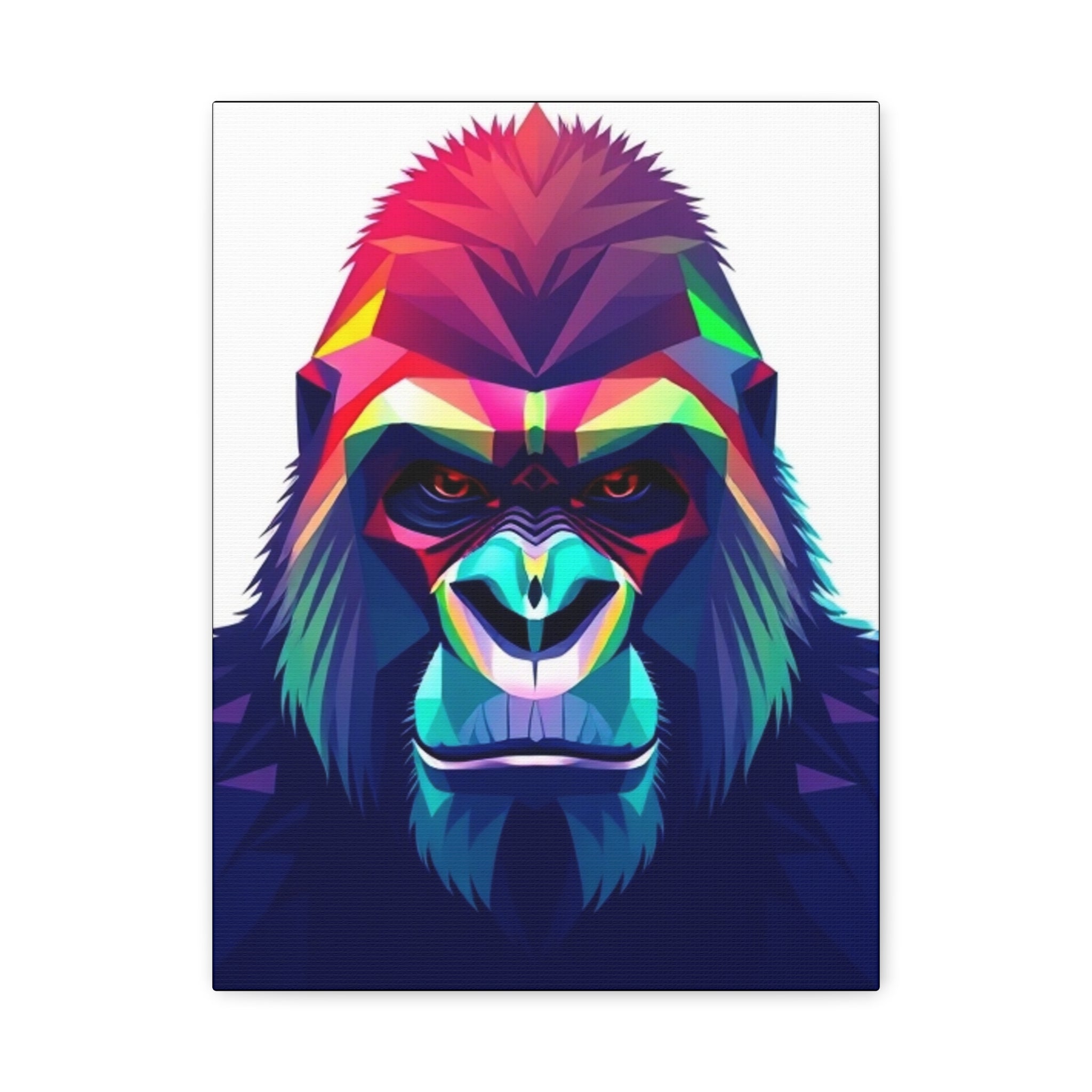 Colorful Gorilla Wall Art Canvas - Stretched Decorative Print