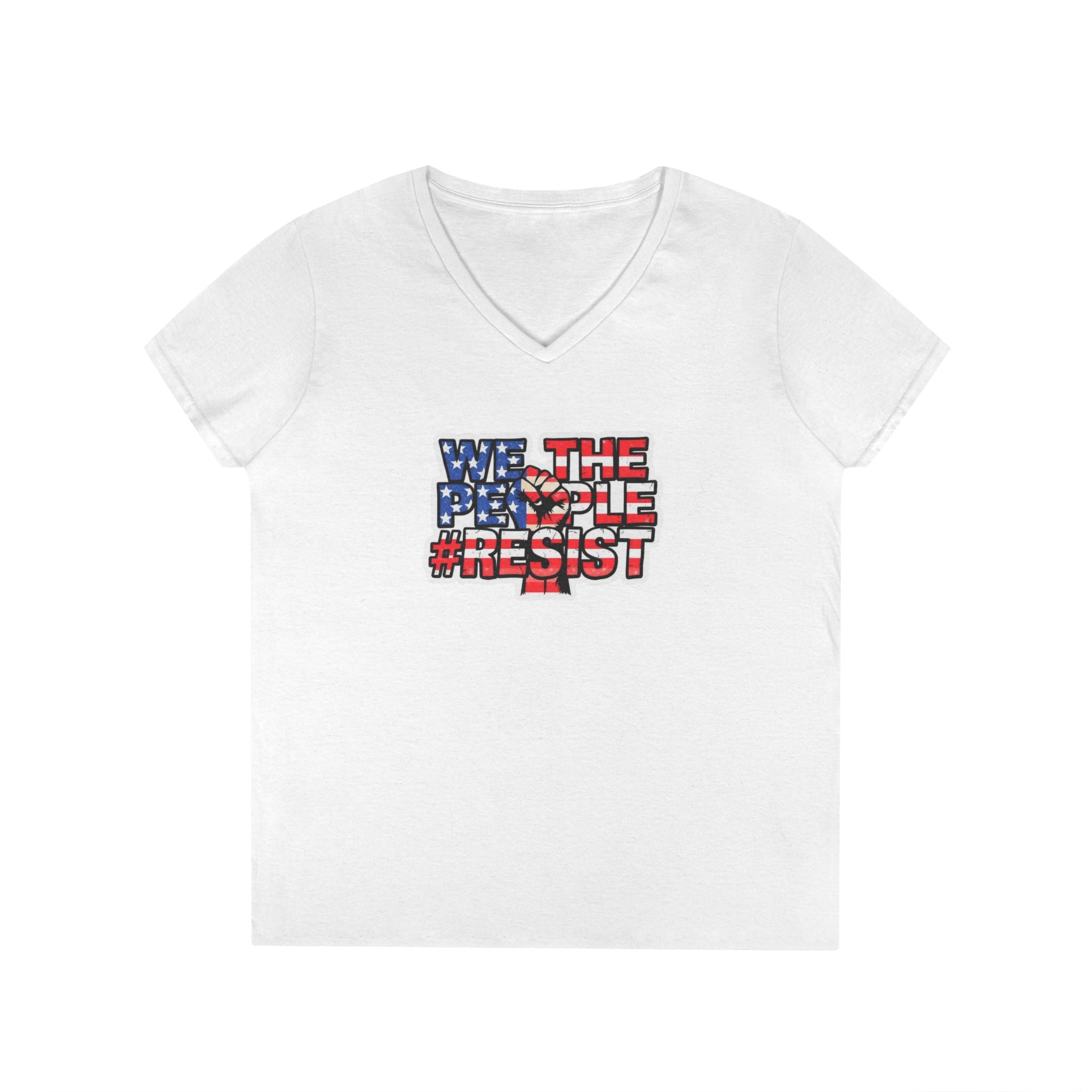 We The People Resist Ladies' V-Neck Protest T-Shirt