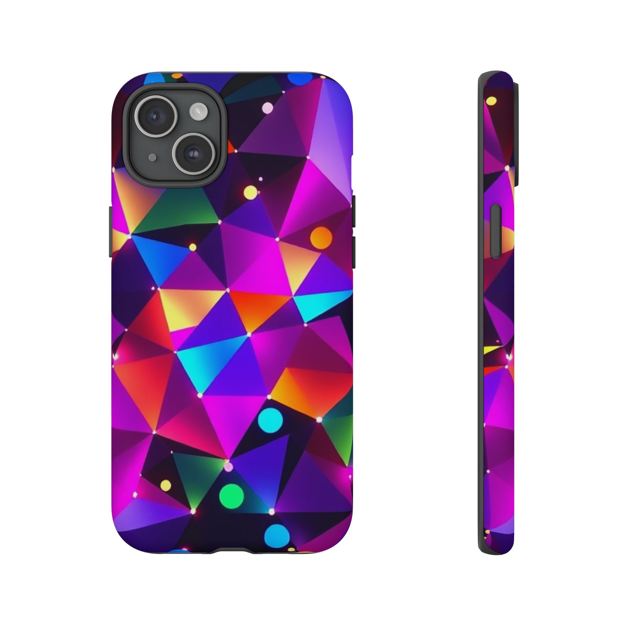 Android OR iPhone Compatible Cases - Colorful Angles Design - Unique Tough Cases