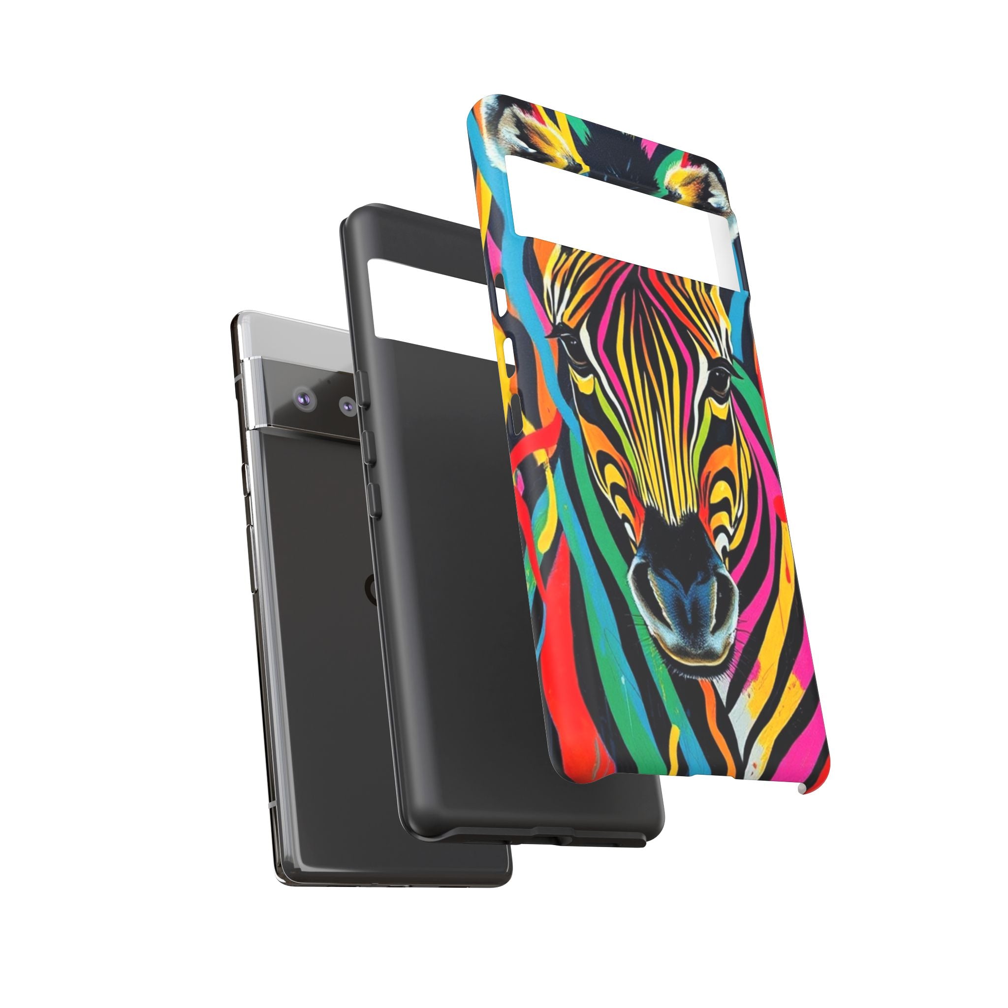 Android OR iPhone Compatible Cases - Rainbow Zebra Design - Unique Tough Cases