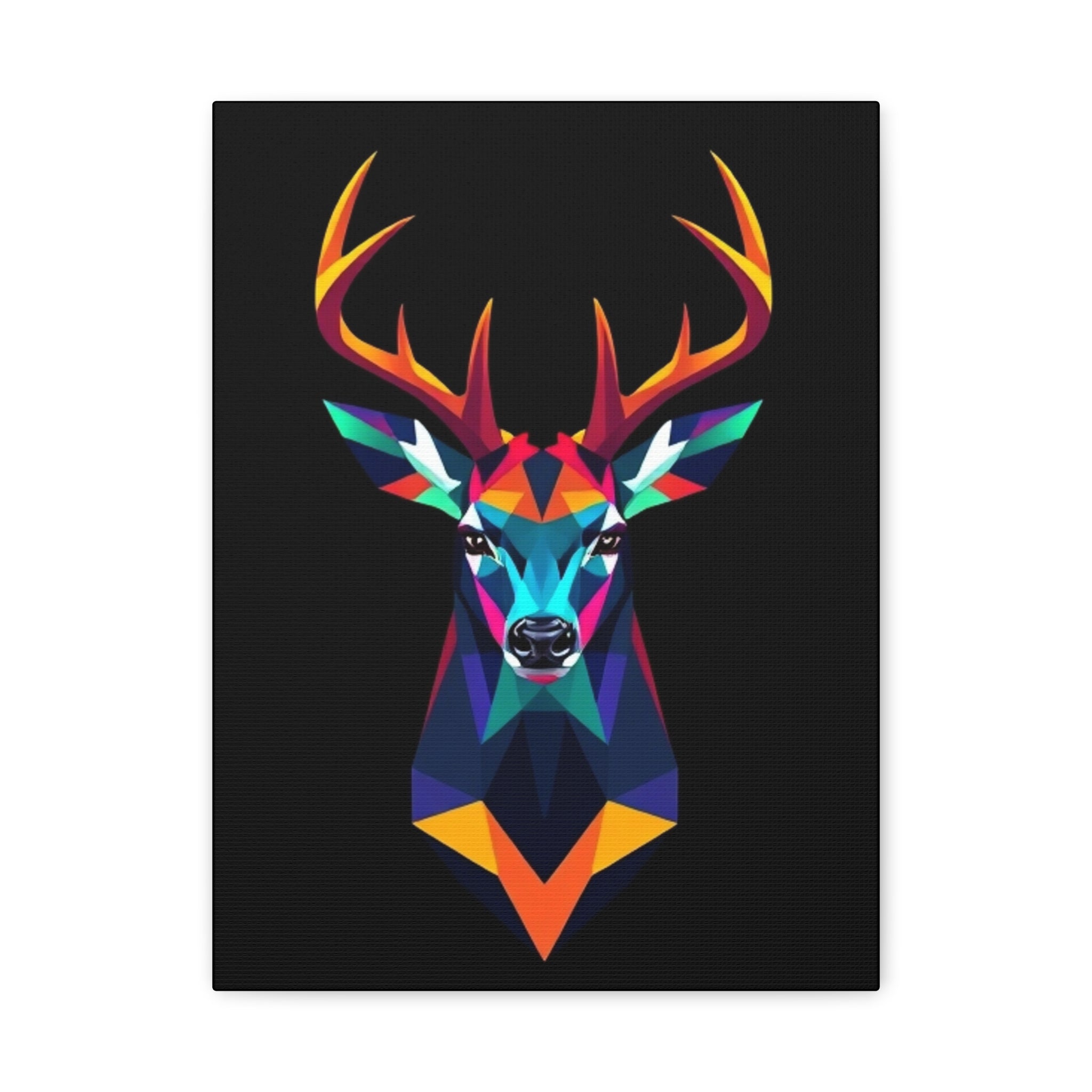 Colorful Geometric Deer Canvas Art - Vibrant Wall Decor for Nature Lovers