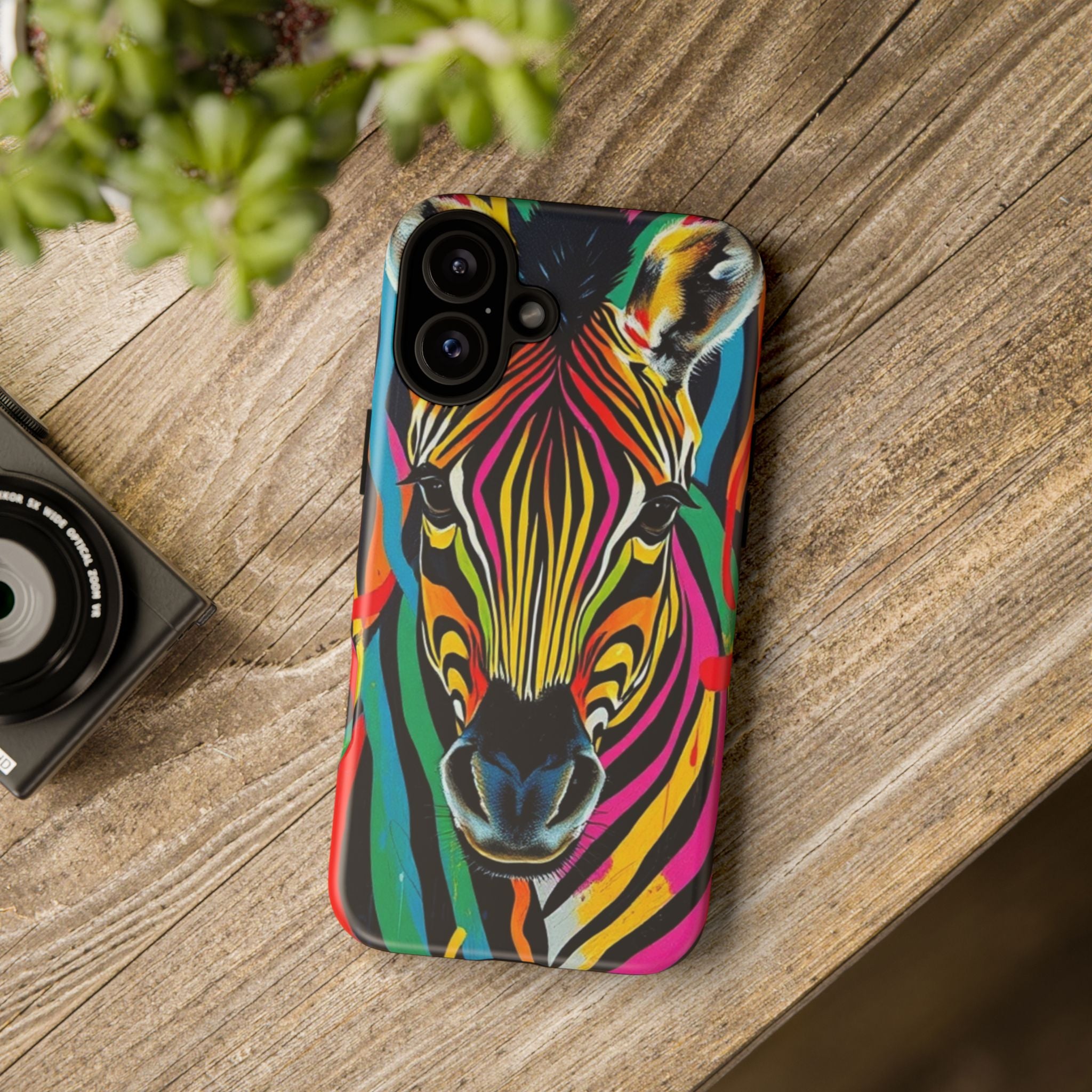 Android OR iPhone Compatible Cases - Rainbow Zebra Design - Unique Tough Cases