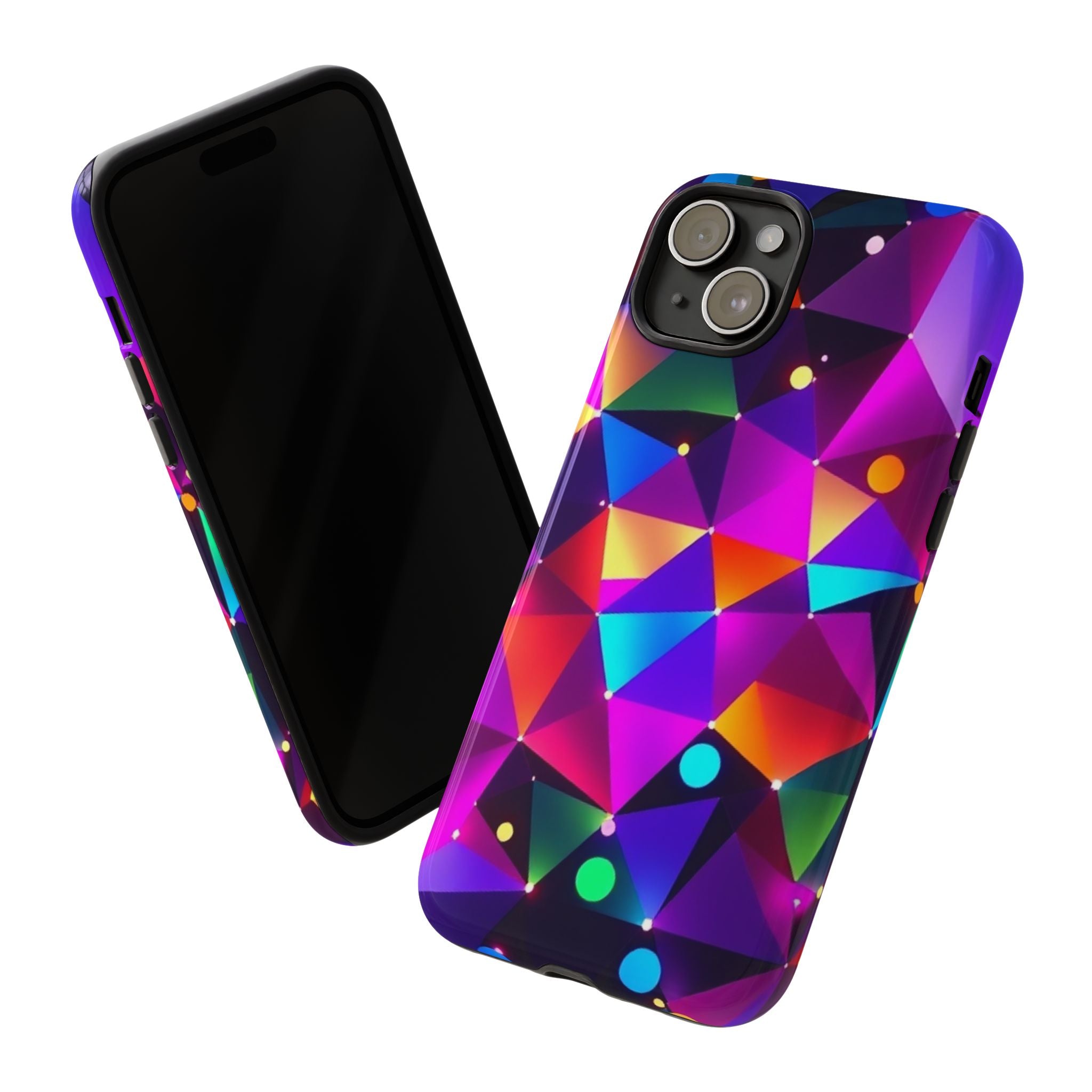 Android OR iPhone Compatible Cases - Colorful Angles Design - Unique Tough Cases