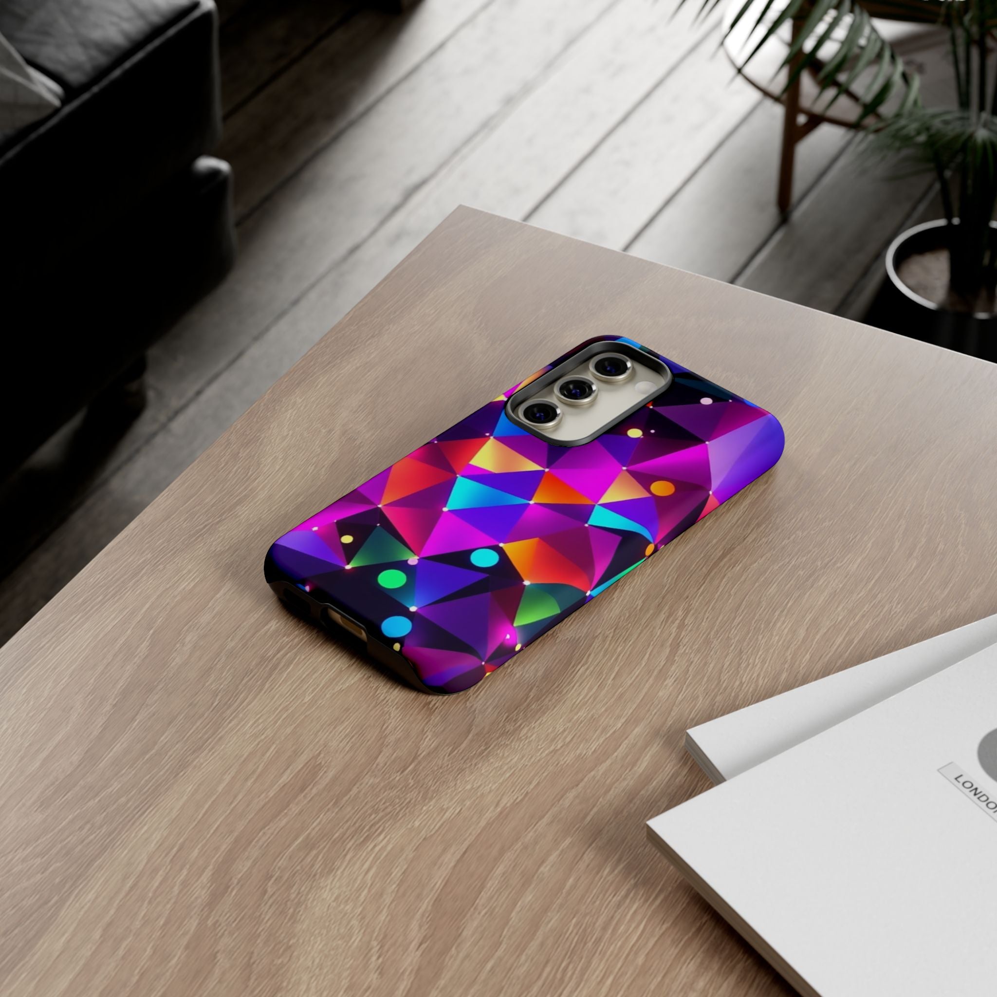 Android OR iPhone Compatible Cases - Colorful Angles Design - Unique Tough Cases
