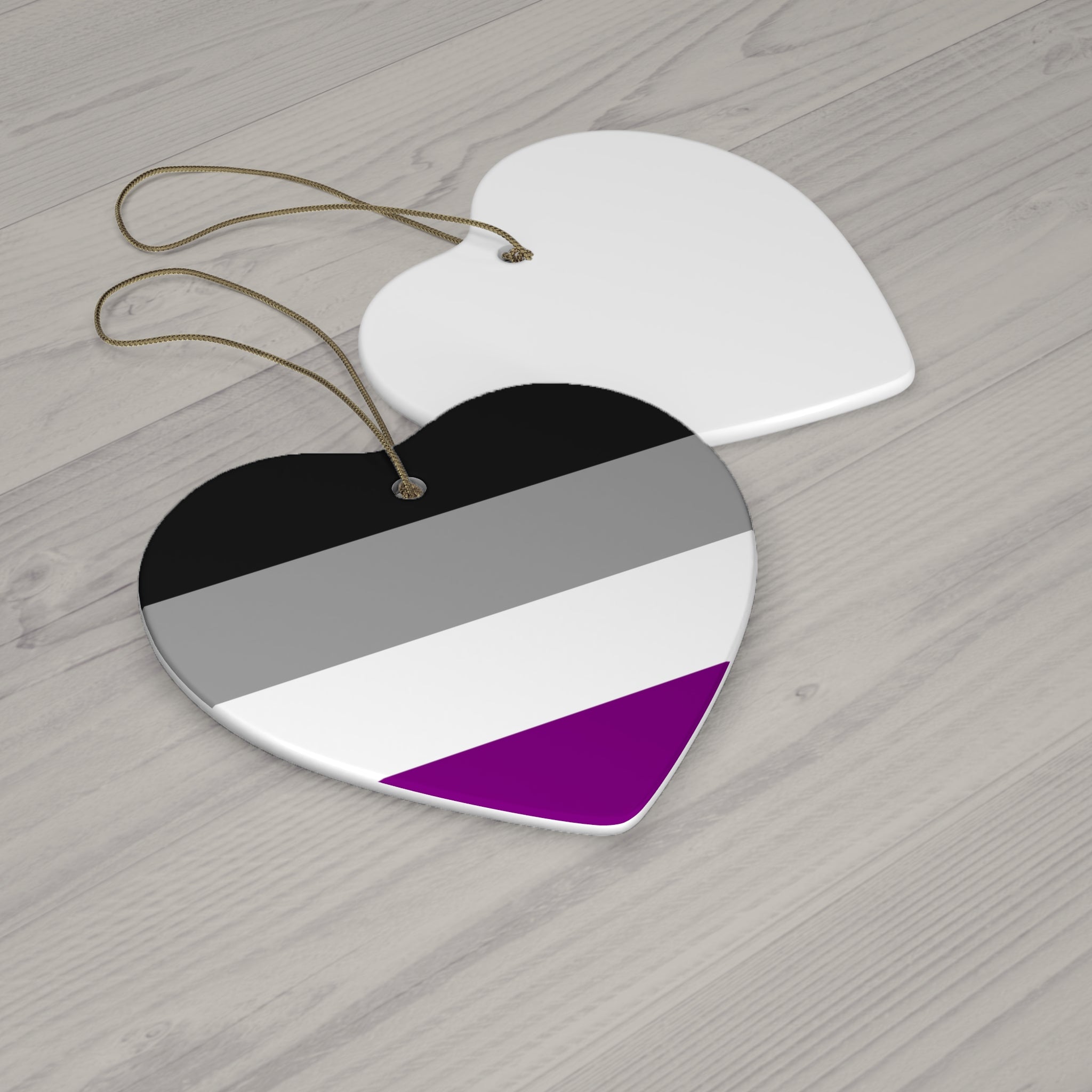 Asexual Pride-Themed Ceramic Ornament Set - 4 Unique Shapes for Celebrations and Decor