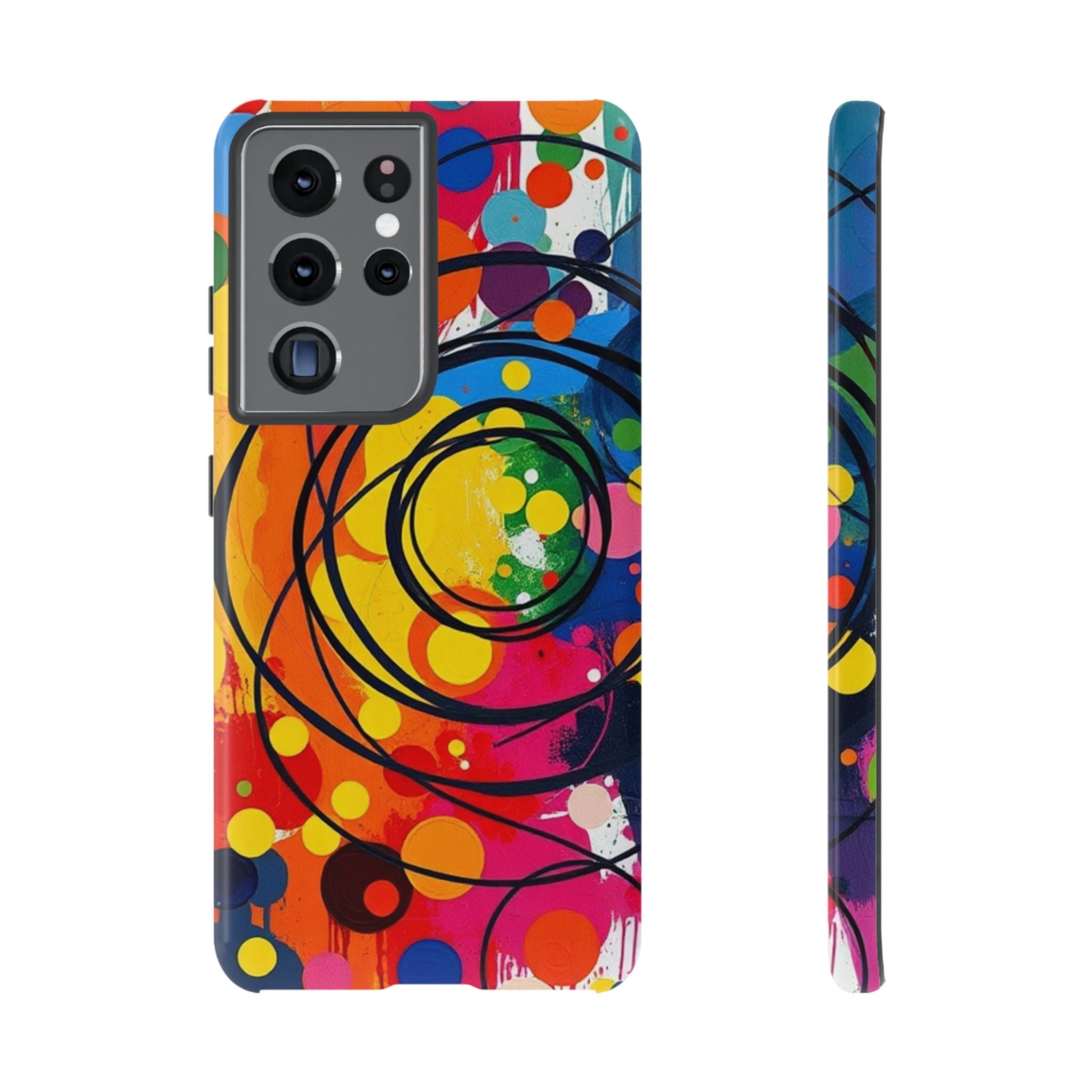 Colorful Abstract Rainbow Swirl Art Tough Case For Android & iPhone