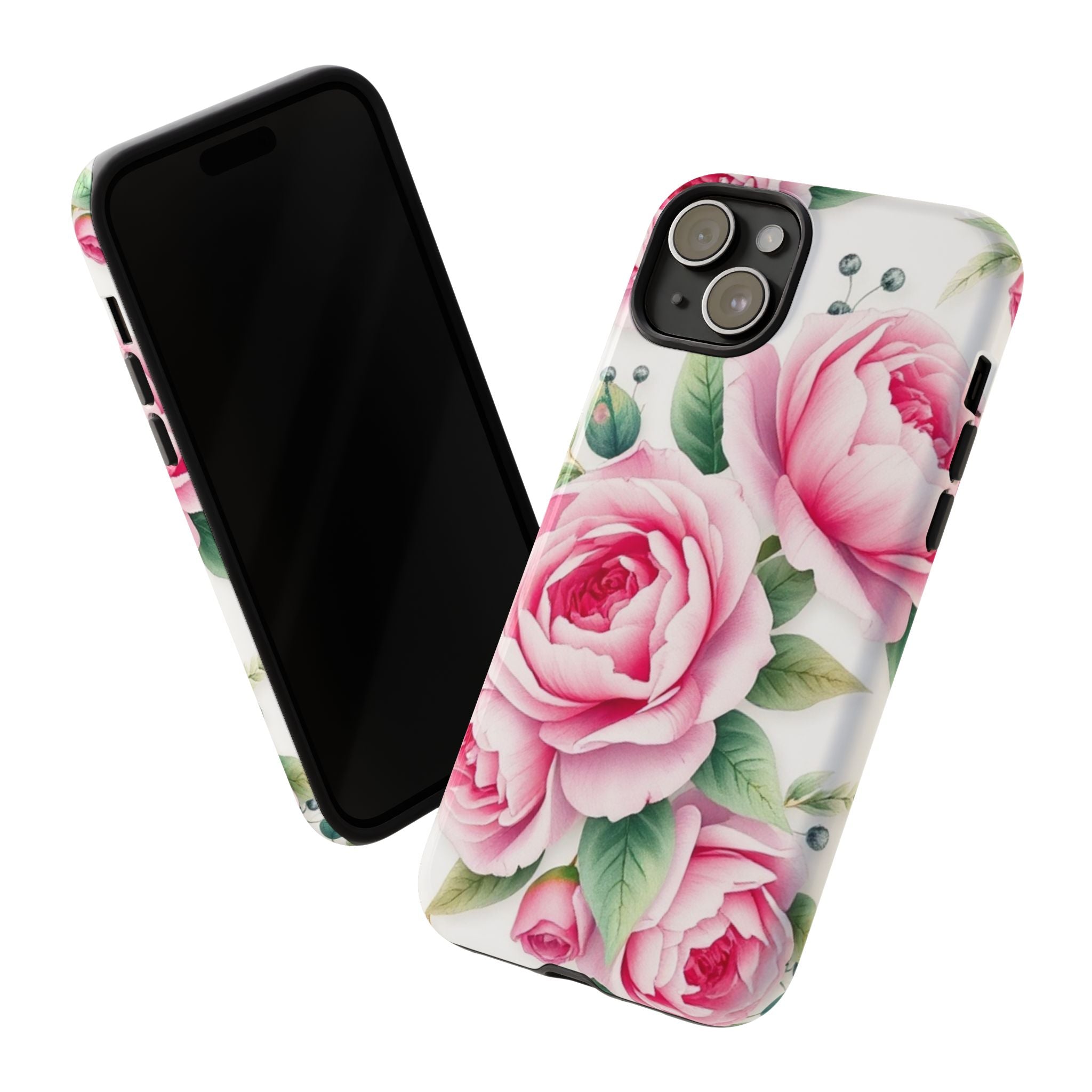 Android OR iPhone Compatible Cases - Pink Flower Design - Unique Tough Cases