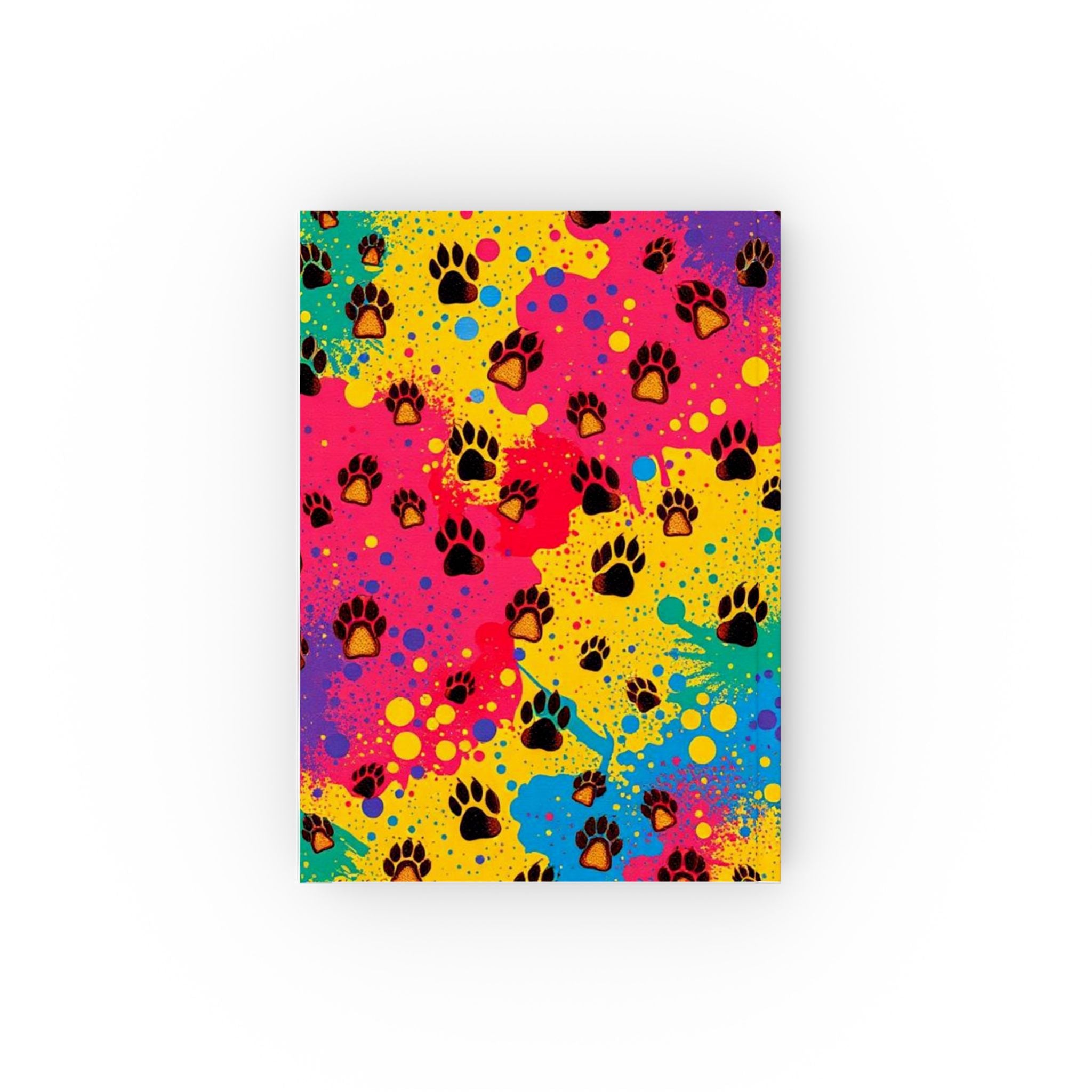 Colorful Puppy Prints Hard Backed Journal - Perfect for Gifts, Journaling, and Celebrations