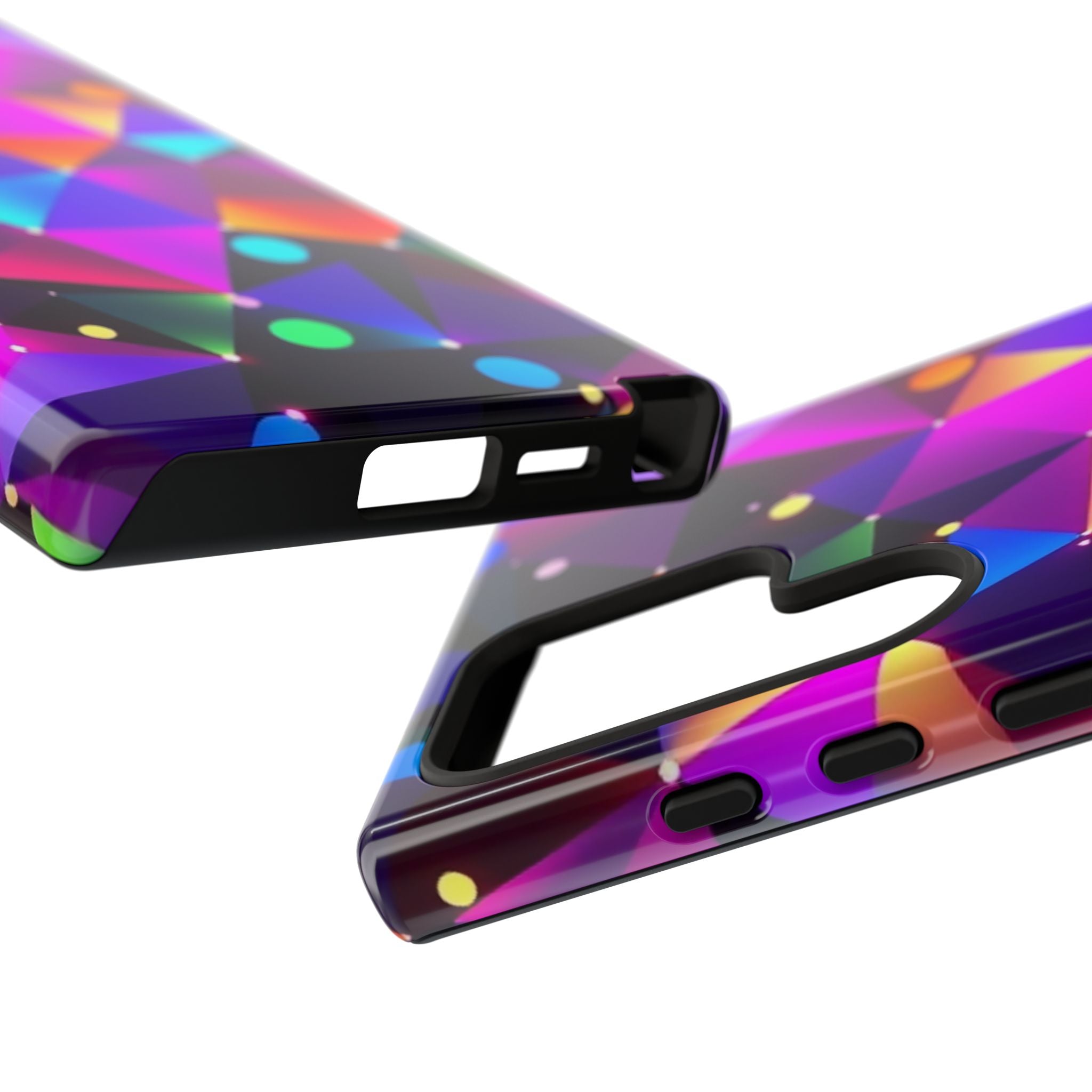 Android OR iPhone Compatible Cases - Colorful Angles Design - Unique Tough Cases