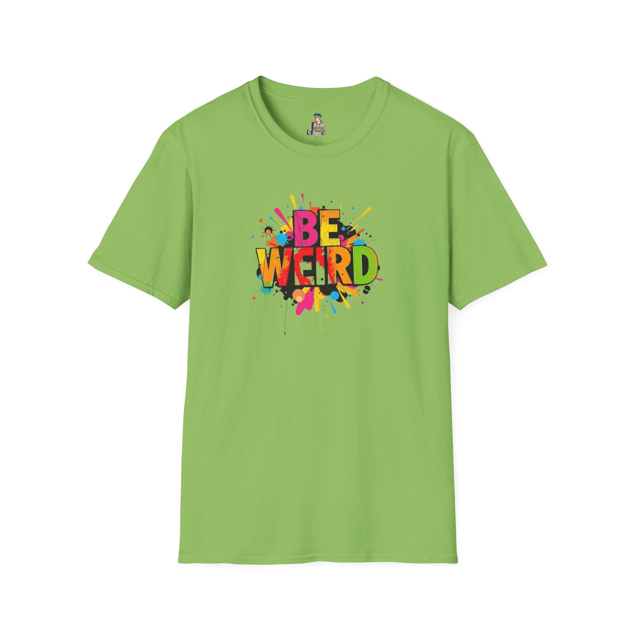 Be Weird Unisex Softstyle T-Shirt - Fun and Colorful Graphic Tee for Self-Expression