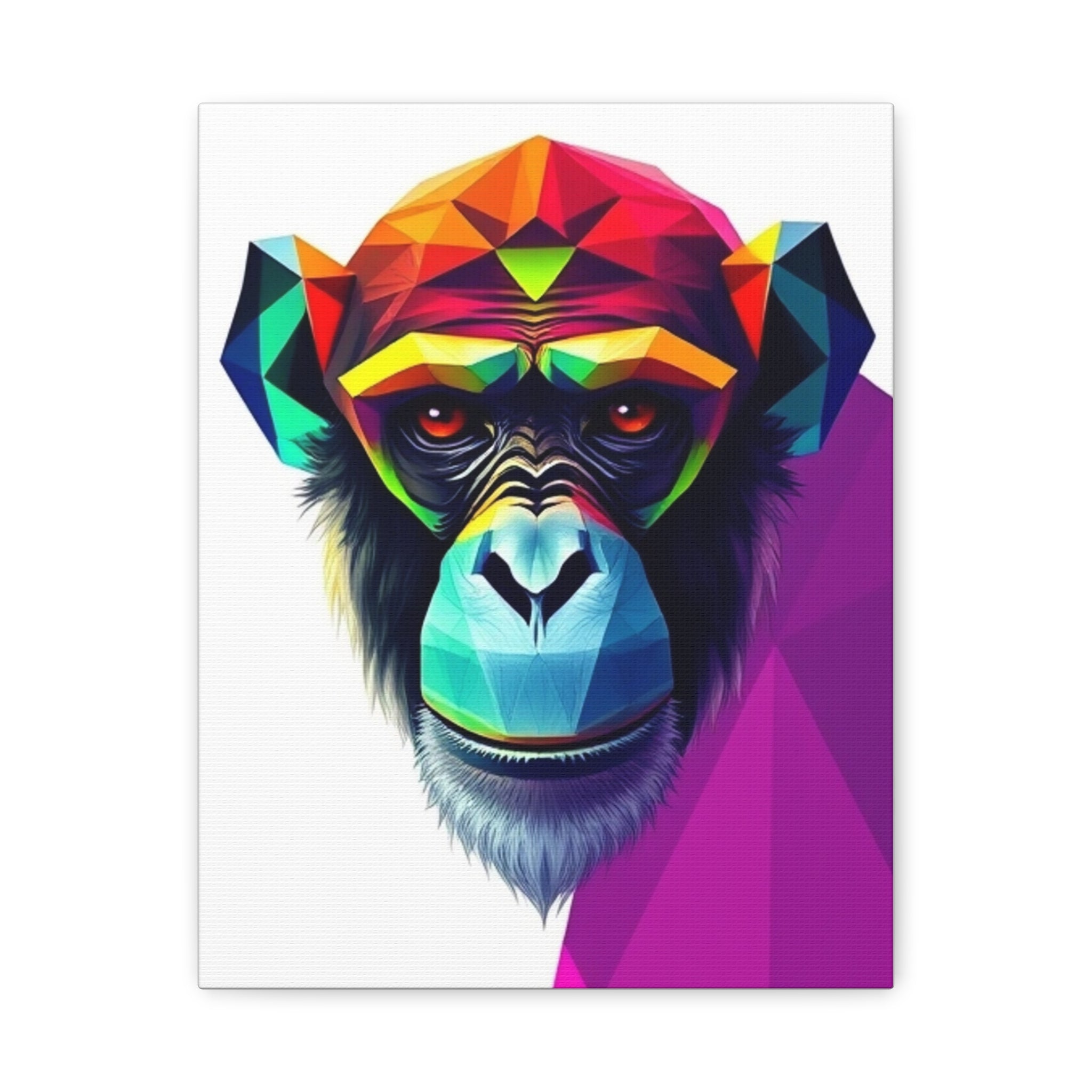 Colorful Chimpanzee Canvas Art - Vibrant Wall Decor for Animal Lovers