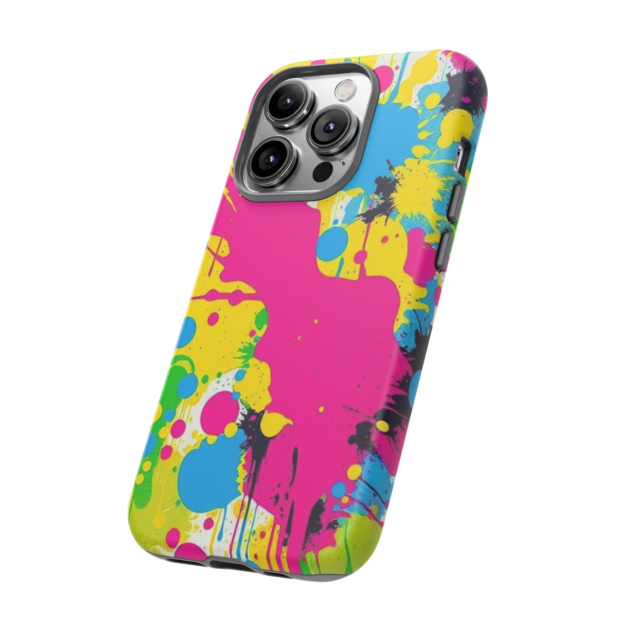 Android OR iPhone Compatible Cases - Crazy Retro Color Splash Design - Unique Tough Cases
